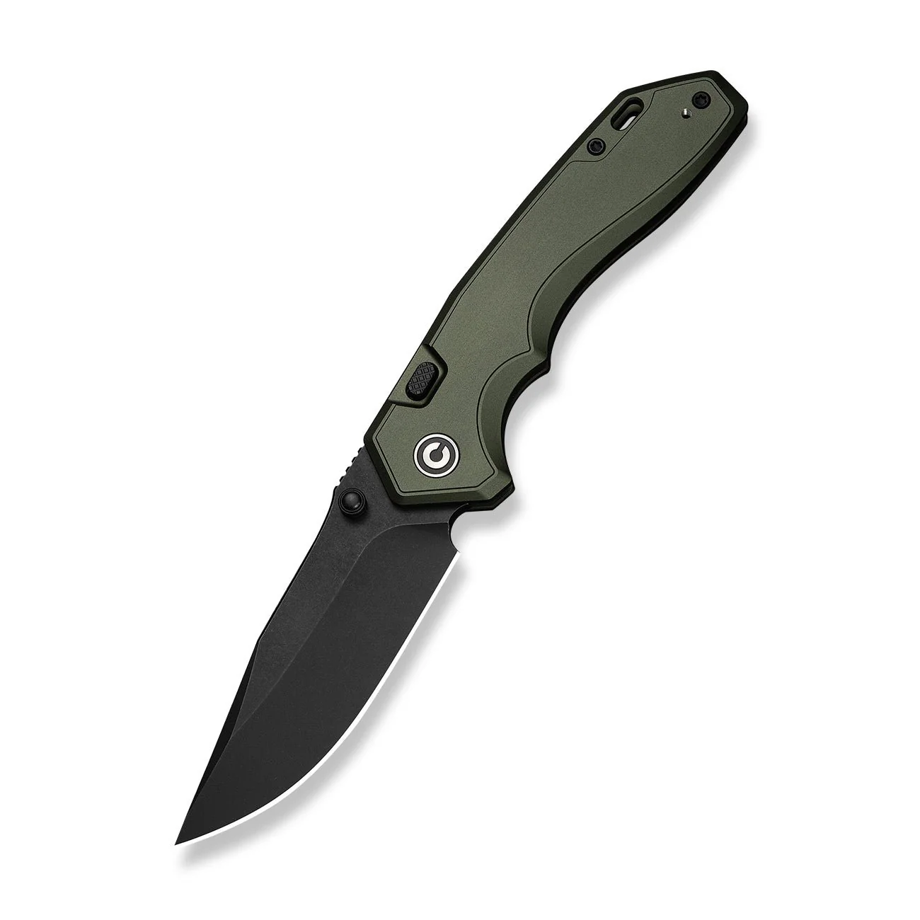 CIVIVI ELITE Brova Thumb Stud & Top Liner Lock Knife Forest Green Aluminum Handle (3.41" Black Stonewashed CPM S35VN Blade) CE25093-3 - Image 3