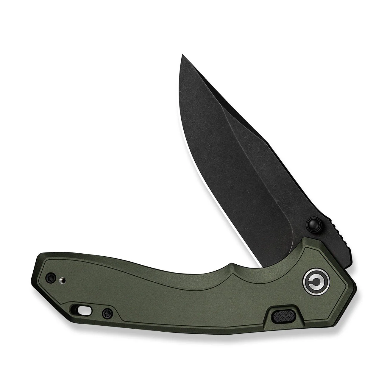 CIVIVI ELITE Brova Thumb Stud & Top Liner Lock Knife Forest Green Aluminum Handle (3.41" Black Stonewashed CPM S35VN Blade) CE25093-3 - Image 5