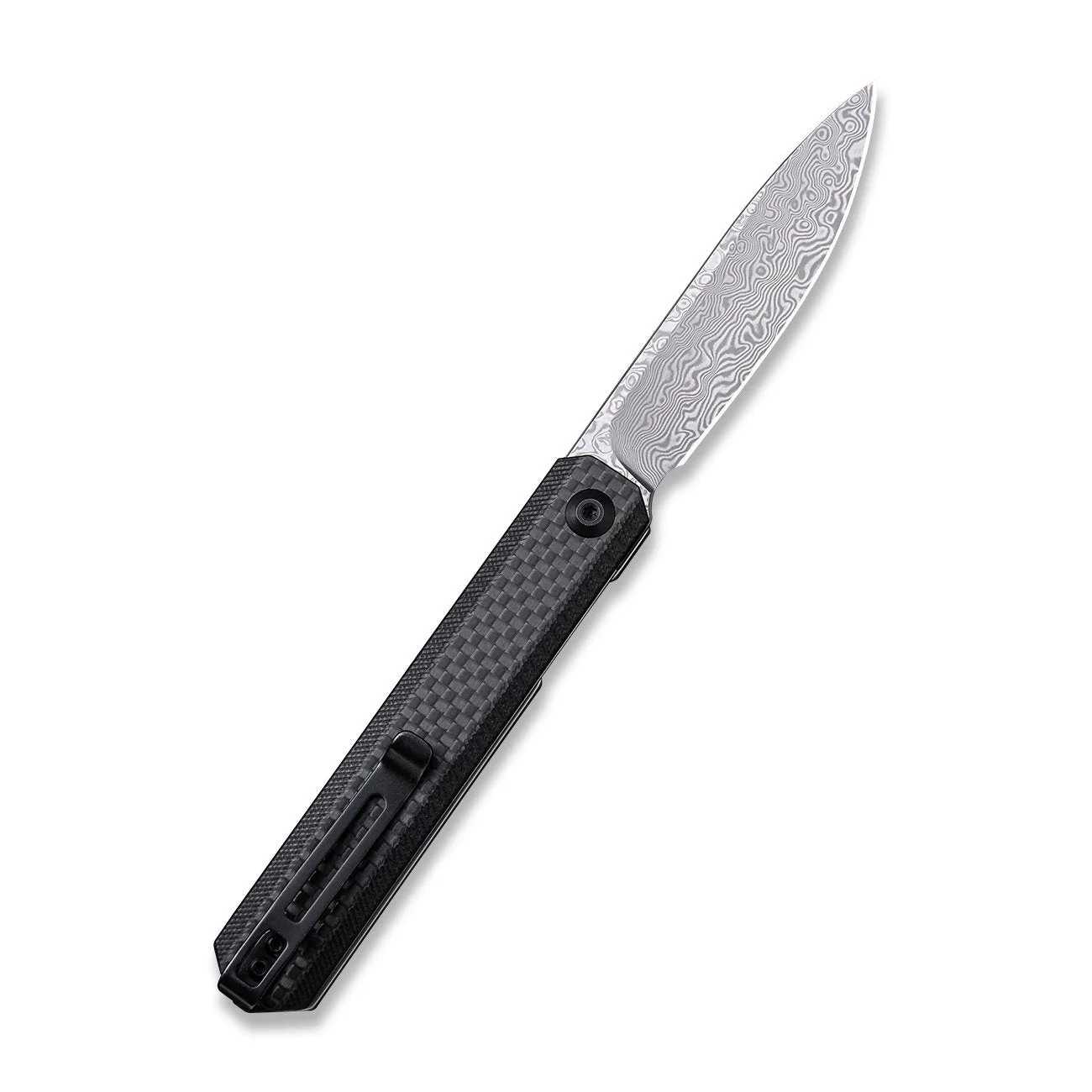 CIVIVI Exarch Front Flipper Knife Carbon Fiber & G10 Handle (3.22" Damascus Blade) C2003DS-1 - Image 2