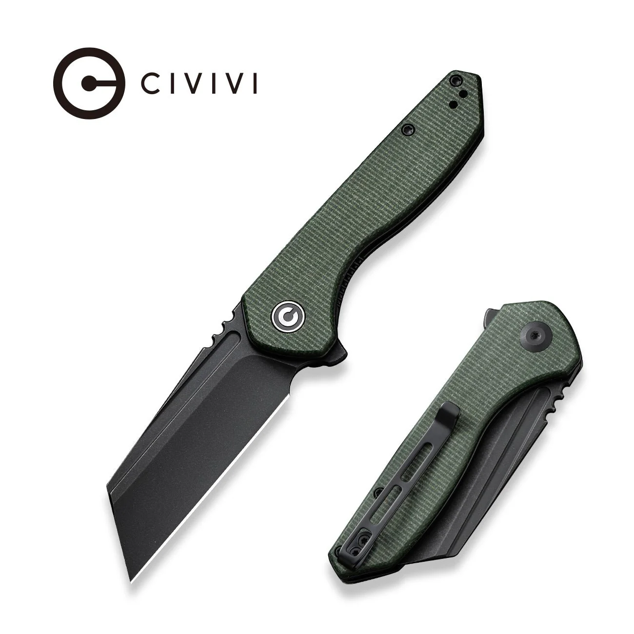 CIVIVI ExOne Flipper Knife Micarta Handle (2.94" Nitro-V Blade) C23036-3