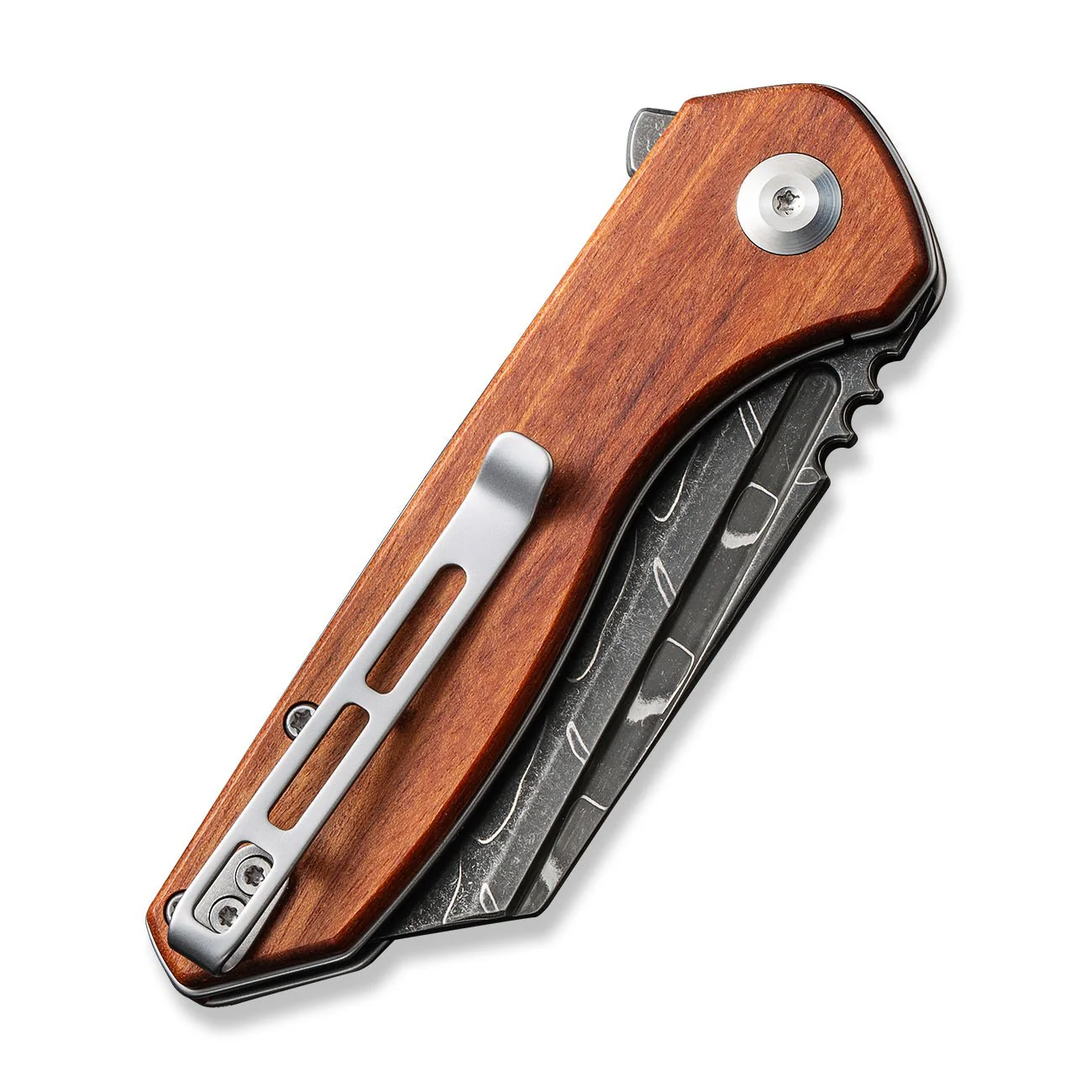 CIVIVI ExOne Flipper Knife Wood Handle (2.94" Damascus Blade) C23036-DS1 - Image 12