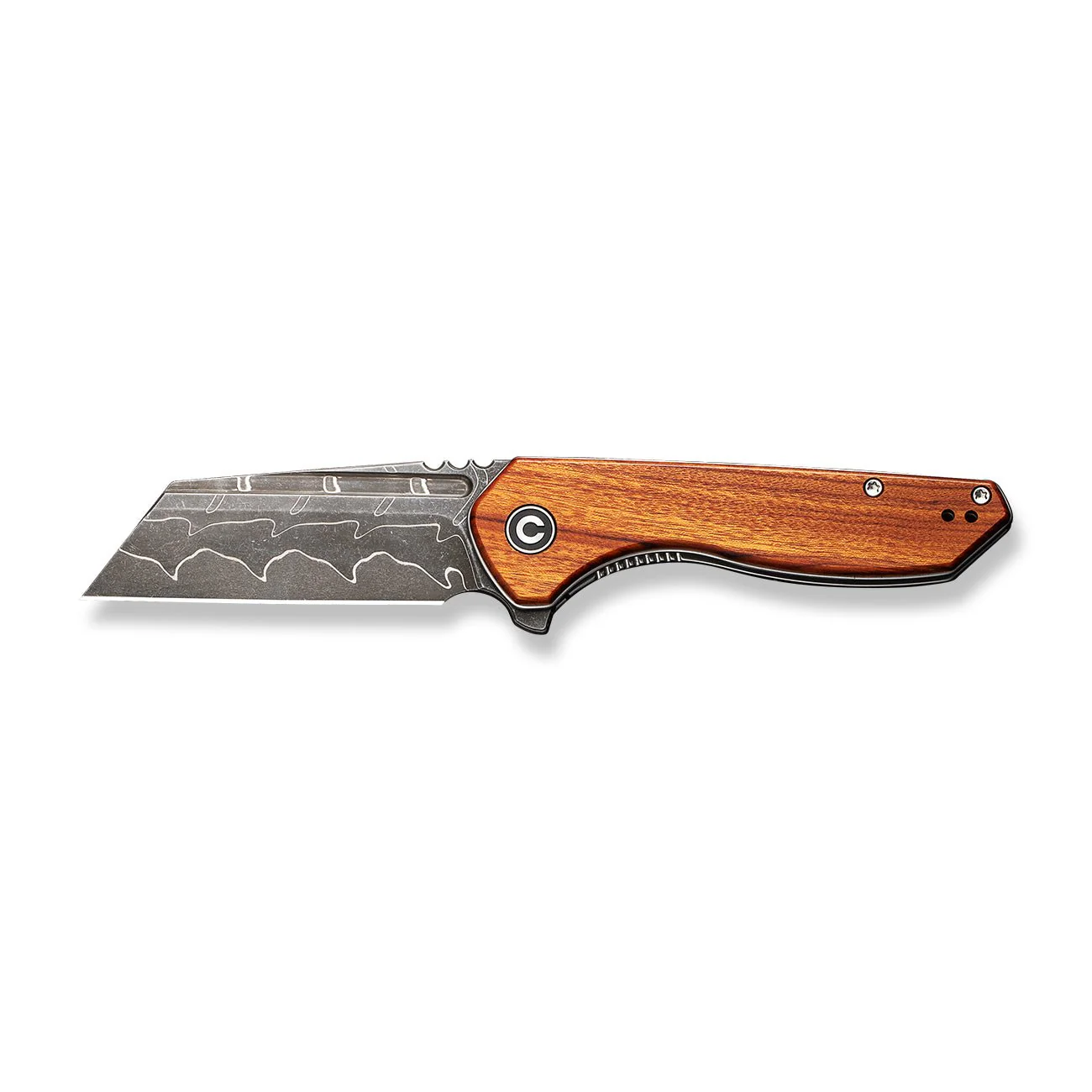 CIVIVI ExOne Flipper Knife Wood Handle (2.94" Damascus Blade) C23036-DS1 - Image 9