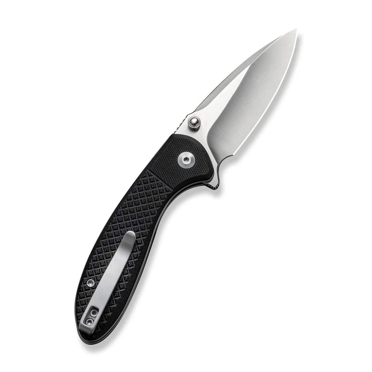 CIVIVI Faeger Flipper & Thumb Stud & Button Lock Knife Milled Black G10 Handle (2.98" Satin Finished 14C28N Blade) C24031-1 - Image 8