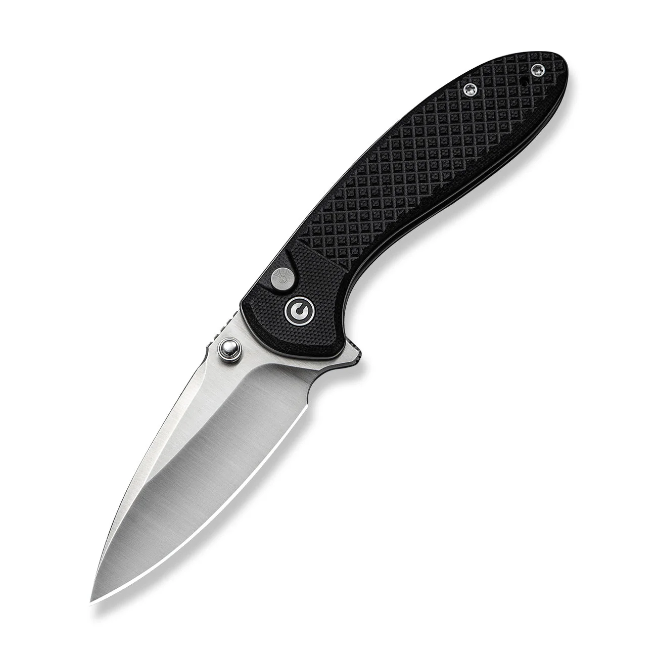 CIVIVI Faeger Flipper & Thumb Stud & Button Lock Knife Milled Black G10 Handle (2.98" Satin Finished 14C28N Blade) C24031-1 - Image 9