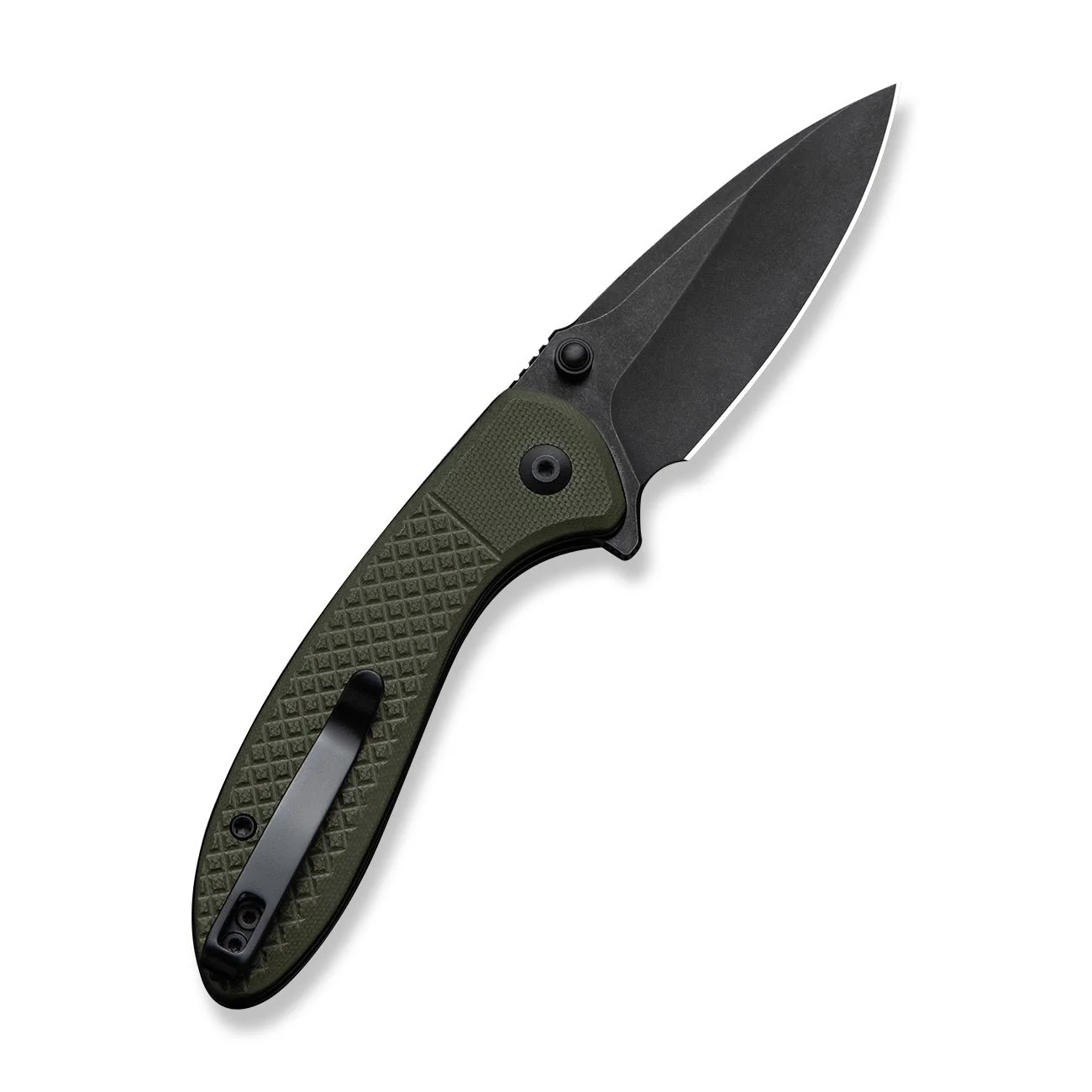 CIVIVI Faeger Flipper & Thumb Stud & Button Lock Knife Milled OD Green G10 Handle (2.98" Black Stonewashed 14C28N Blade) C24031-2 - Image 8