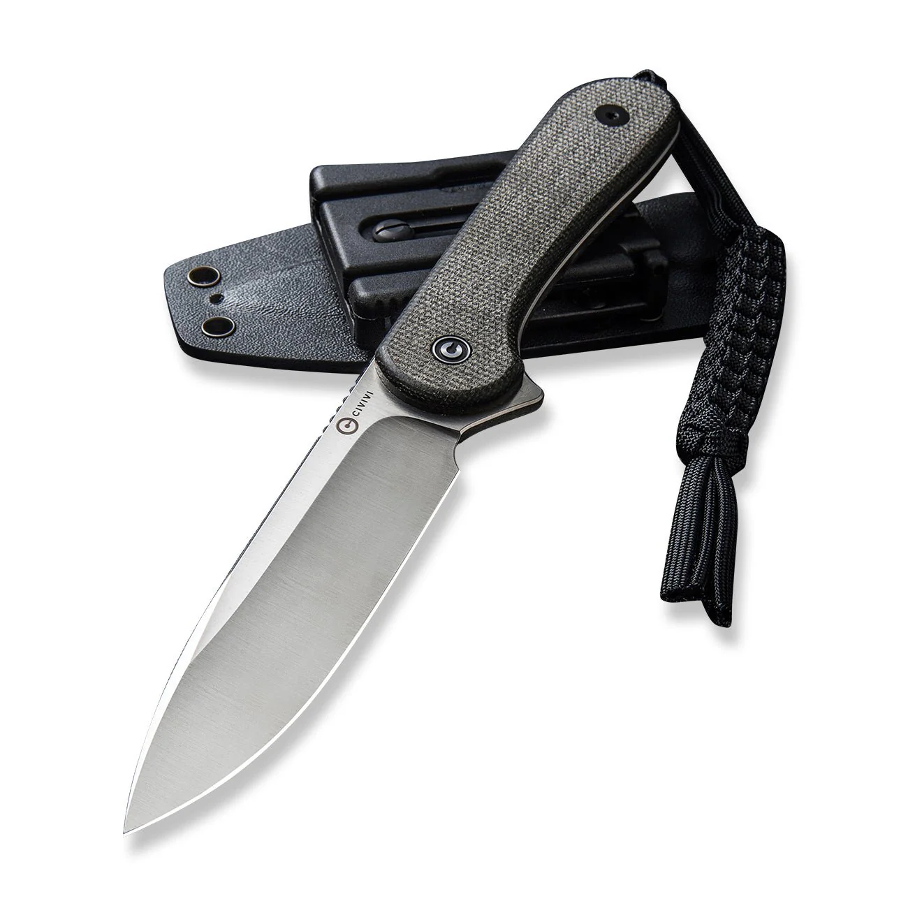 CIVIVI Fixed Blade Elementum Tactical Knife Micarta Handle (3.98" D2 Blade) C2105B - Image 4
