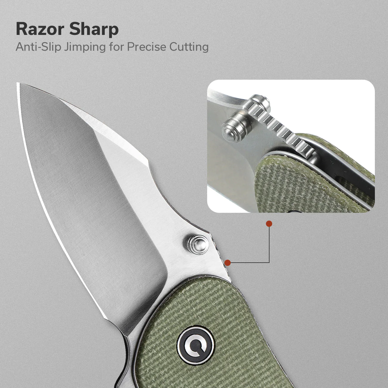 CIVIVI Gordo Flipper & Thumb Stud Knife Micarta Handle (2.51" D2 Blade) C22018C-2 - Image 2