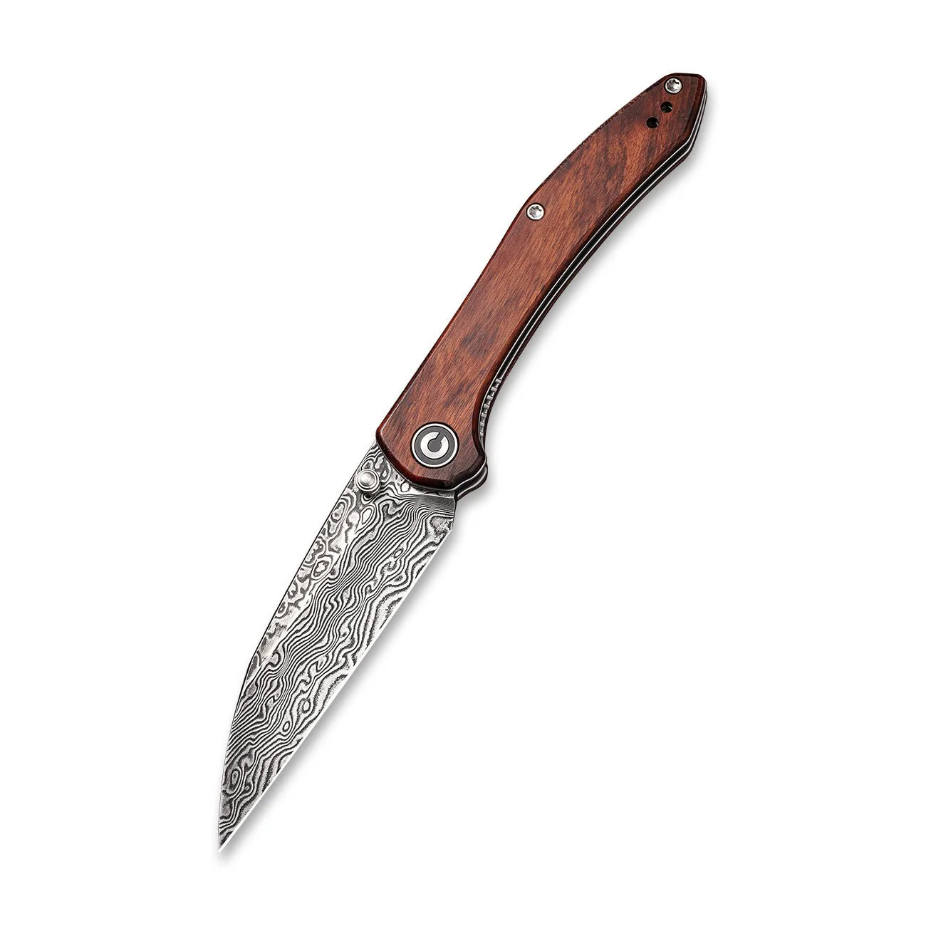 CIVIVI Hadros Thumb Stud Knife Wood Handle (3.35" Damascus Blade) C20004-DS1 - Image 3