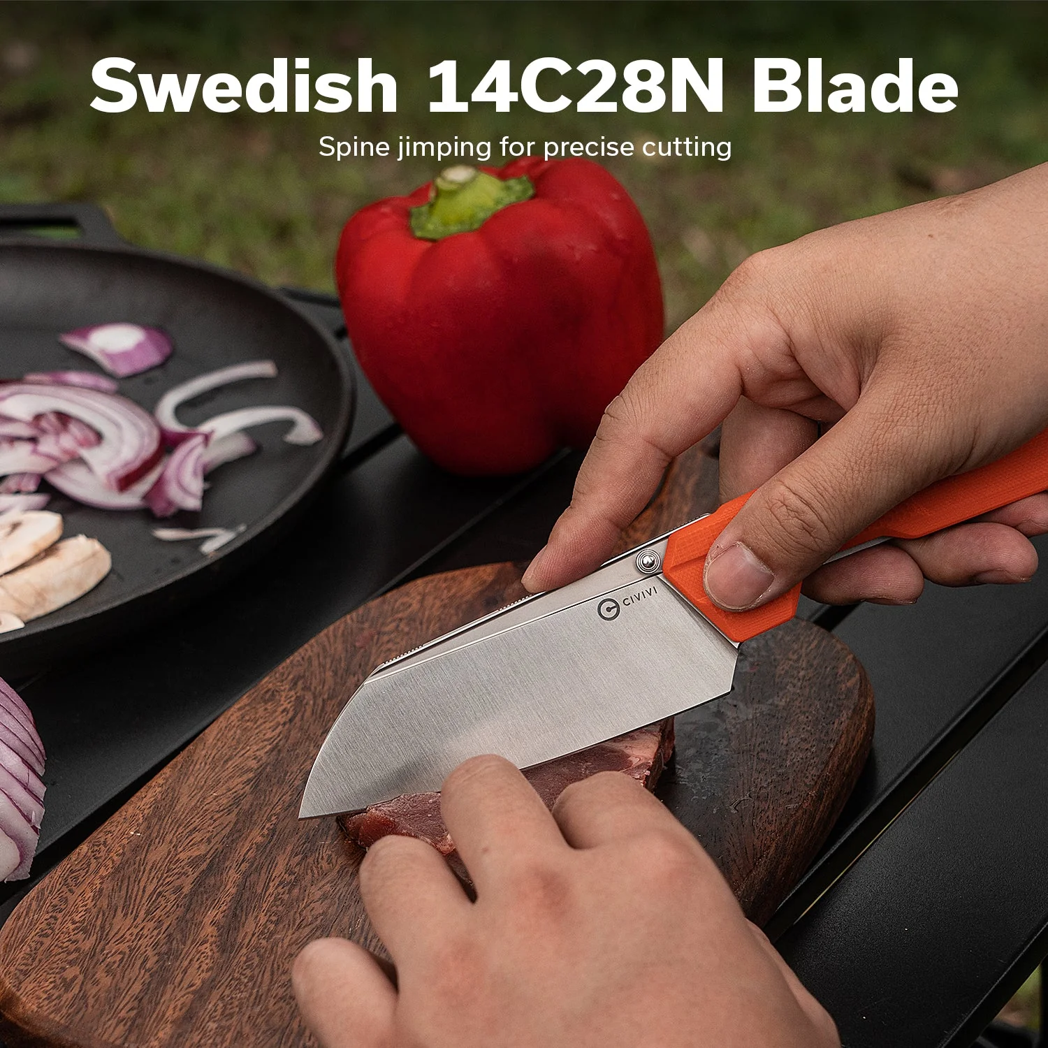 CIVIVI Hid Thumb Stud Knife G10 Handle (4.14" 14C28N Blade) C23008-4 - Image 2