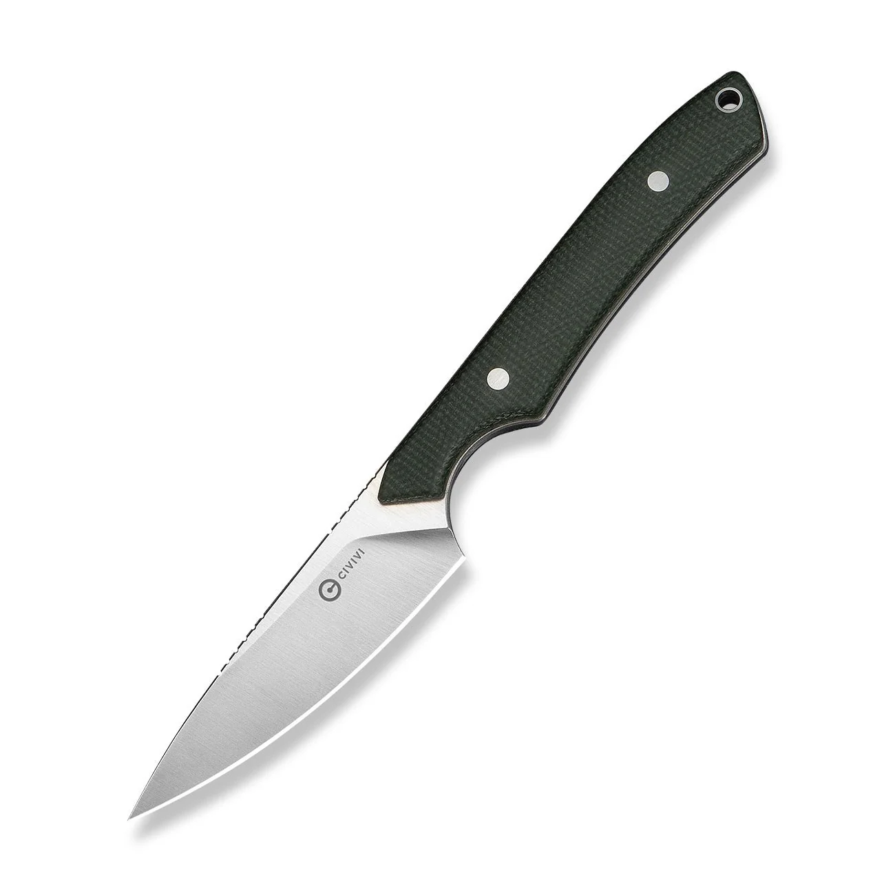 CIVIVI High Grass Field Knife Hunting Fixed Blade Knife Green Canvas Micarta Handle (2.93" Satin Finished 14C28N Blade) C25084-2, With 1PC Black Lanyard, Black Kydex Sheath & T-Clip - Image 4