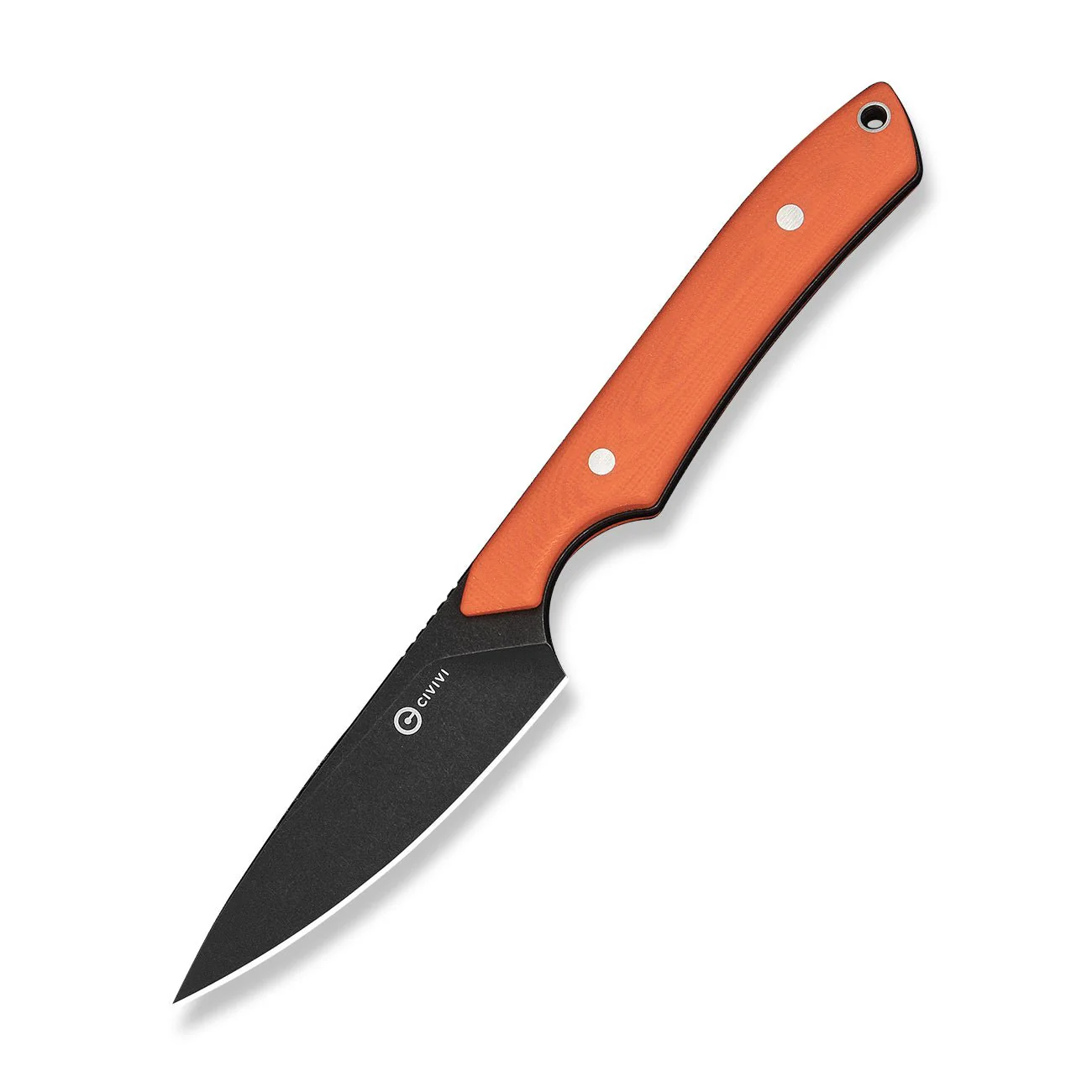 CIVIVI High Grass Field Knife Hunting Fixed Blade Knife Orange G10 Handle (2.93" Black Stonewashed 14C28N Blade) C25084-1, With 1PC Black Lanyard, Black Kydex Sheath & T-Clip - Image 4