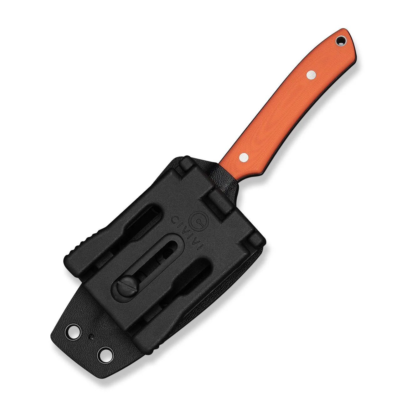 CIVIVI High Grass Field Knife Hunting Fixed Blade Knife Orange G10 Handle (2.93" Black Stonewashed 14C28N Blade) C25084-1, With 1PC Black Lanyard, Black Kydex Sheath & T-Clip - Image 6