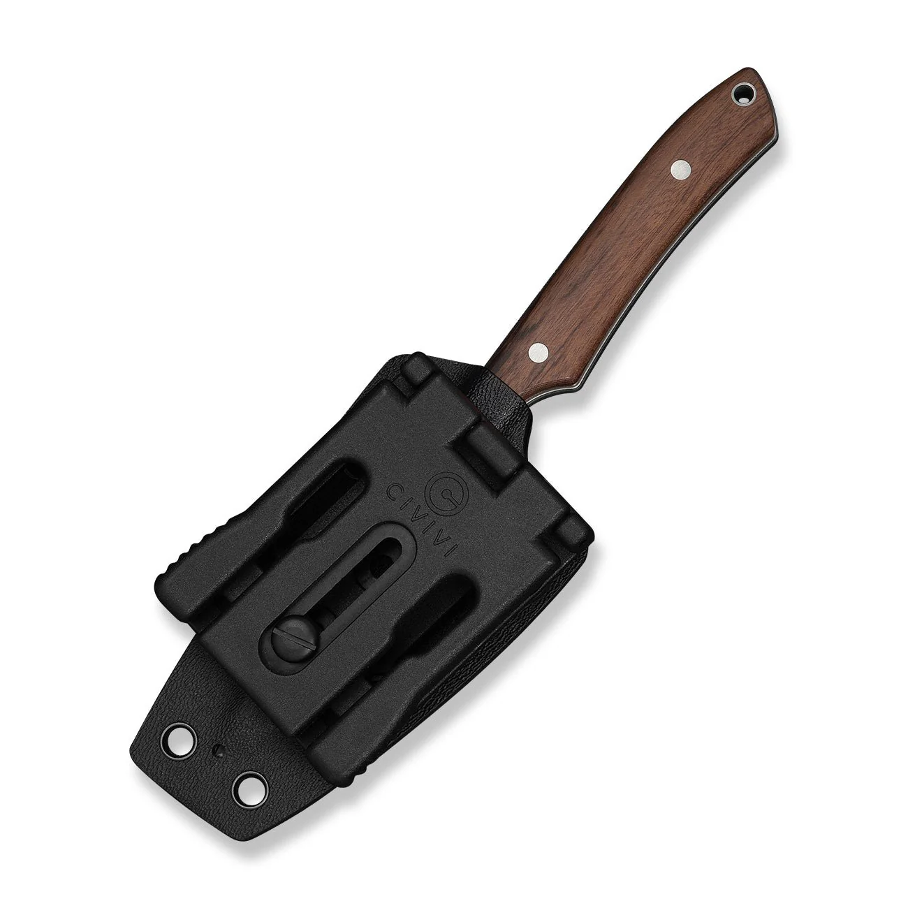 CIVIVI High Grass Field Knife Hunting Fixed Blade Guibourtia Wood Handle (2.93" Stonewashed 14C28N Blade) C25084-3, With 1PC Black Lanyard, Black Kydex Sheath & T-Clip - Image 6