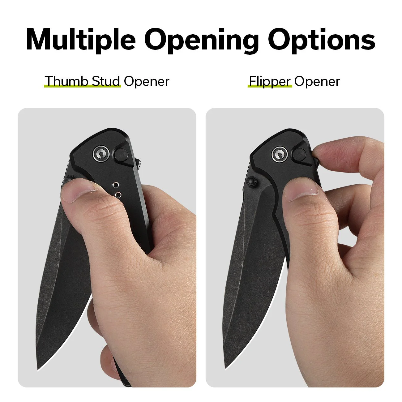 CIVIVI Hyperpulse Flipper & Thumb Stud & Button Lock Knife Aluminum Handle (3.5" 14C28N Blade) C23087A-1 - Image 6