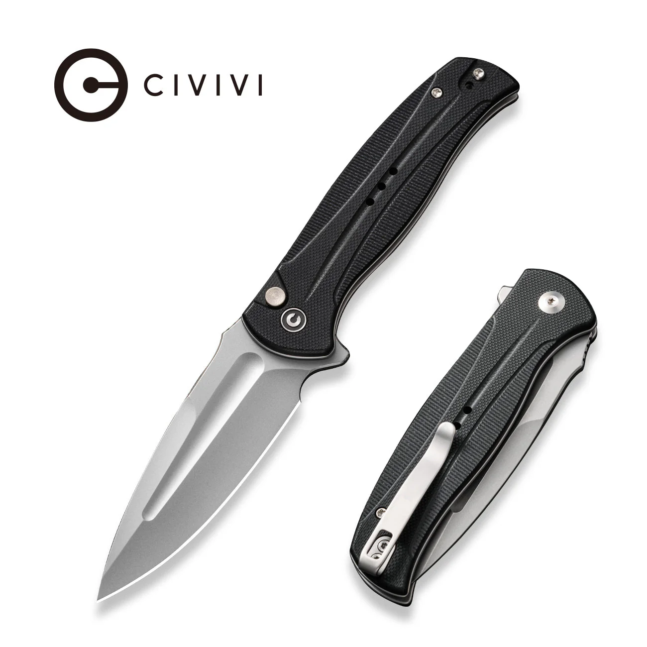 CIVIVI Incindie Flipper & Button Lock Knife G10 Handle (3.48" 14C28N Blade) C23053-3