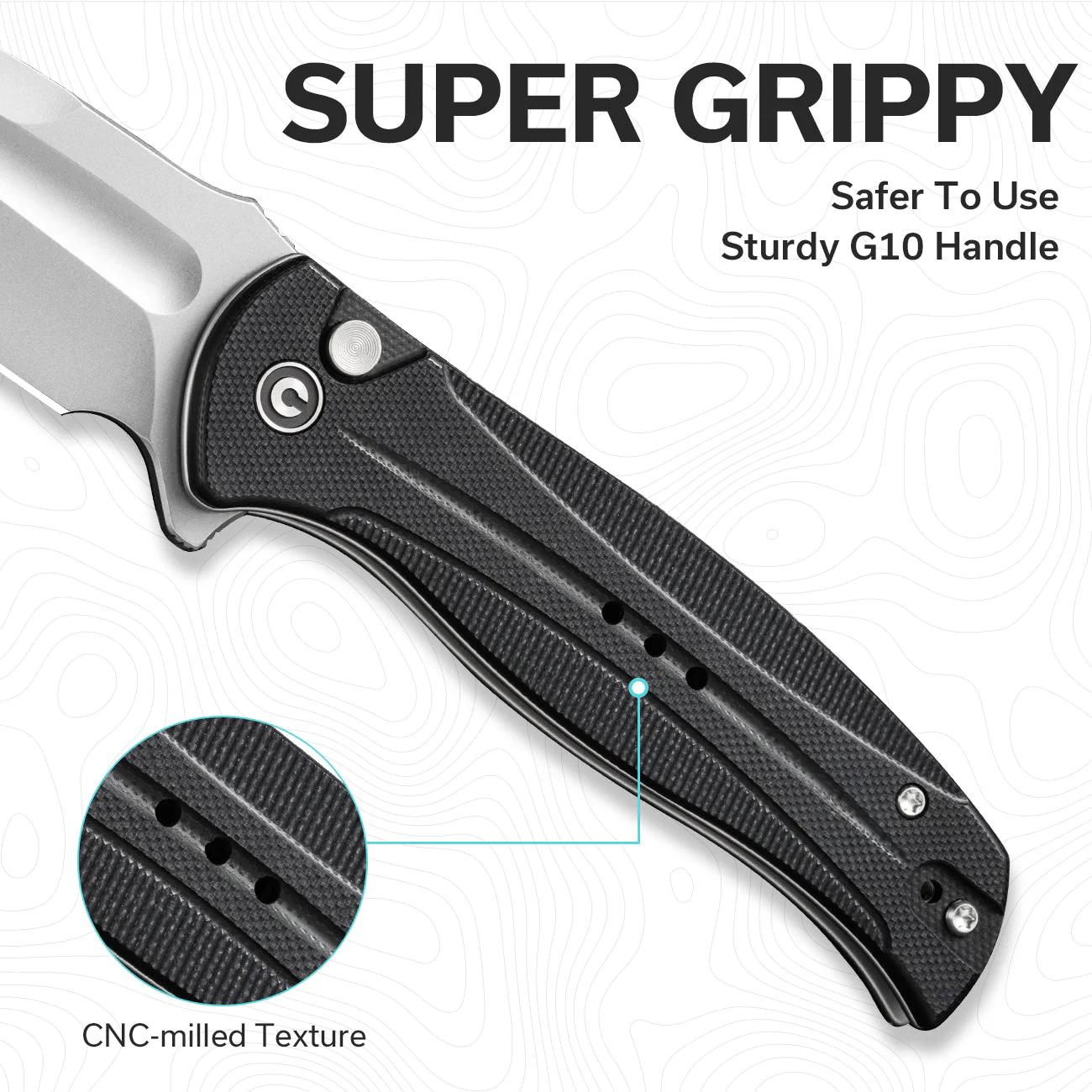 CIVIVI Incindie Flipper & Button Lock Knife G10 Handle (3.48" 14C28N Blade) C23053-3 - Image 3