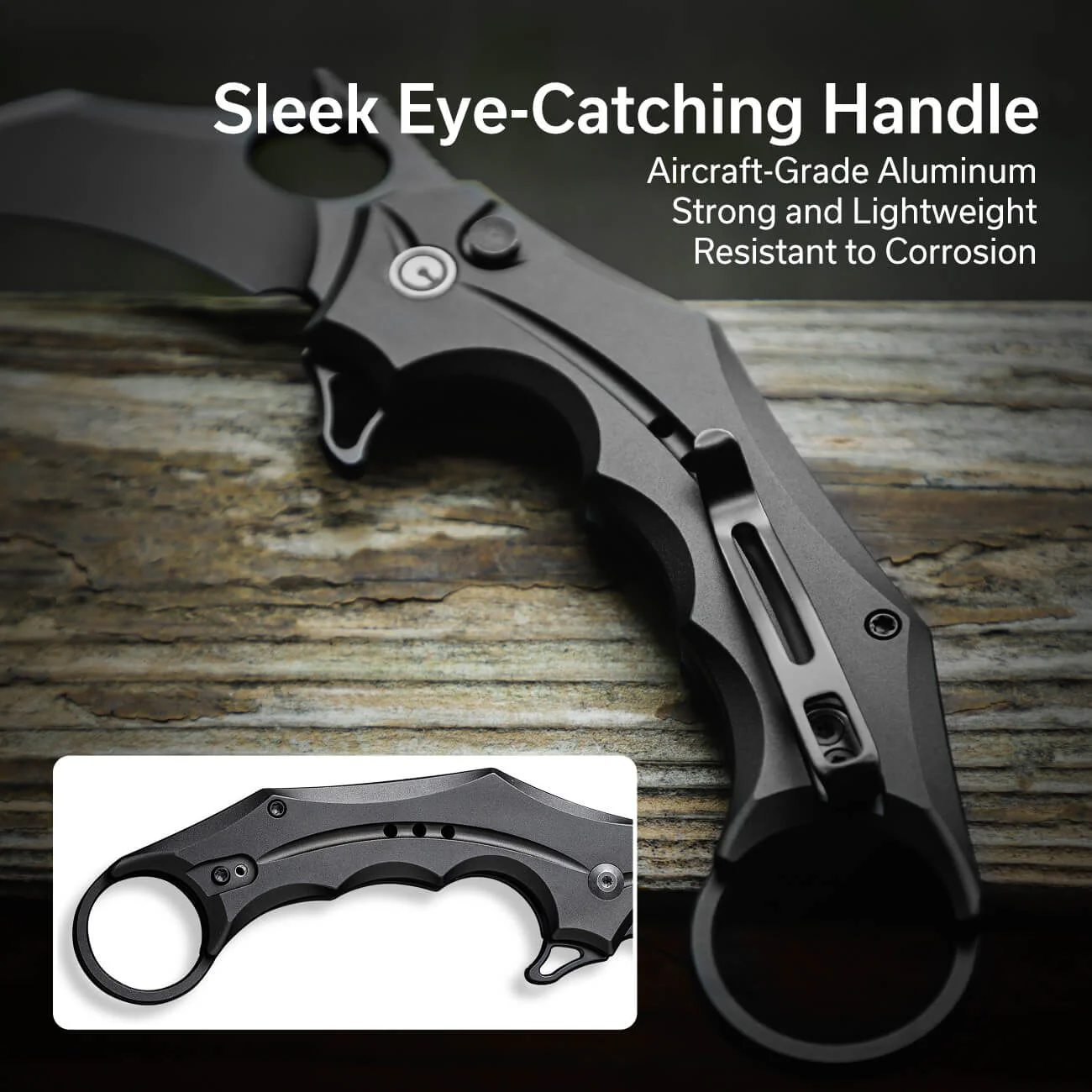 CIVIVI Incisor II Flipper & Thumb Hole & Button Lock Knife Aluminum Handle (2.02" Nitro-V Blade) C16016B-1 - Image 4