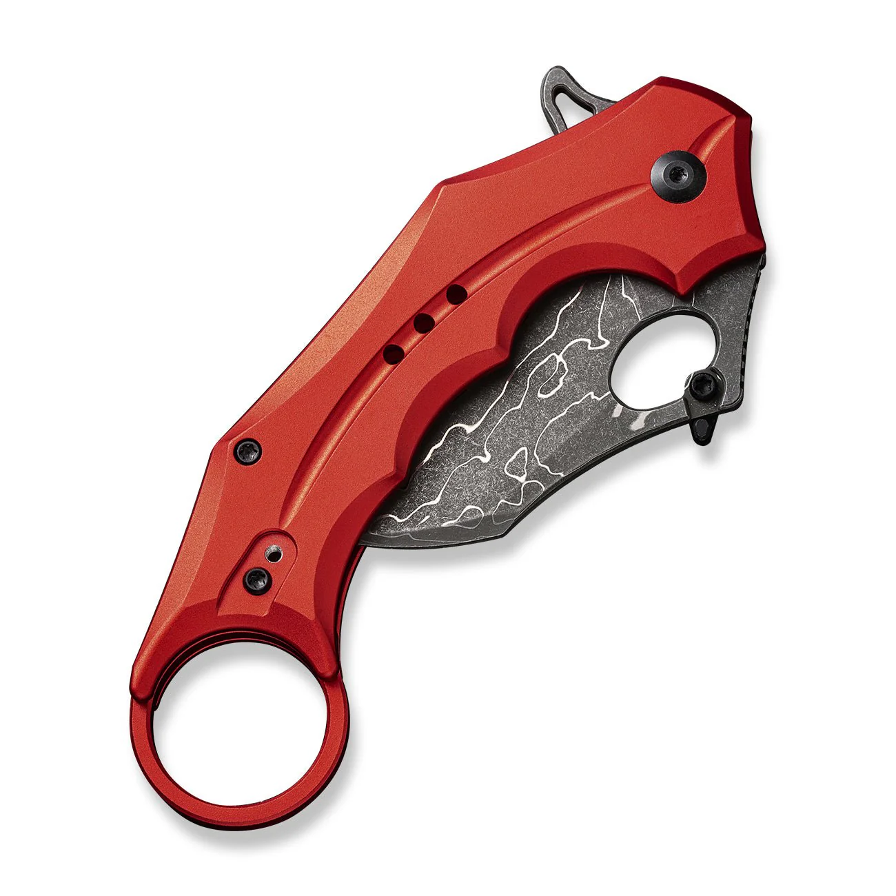 CIVIVI Incisor II Flipper & Thumb Hole & Button Lock Knife Aluminum Handle (2.02" Damascus Blade) C16016B-DS1 - Image 12