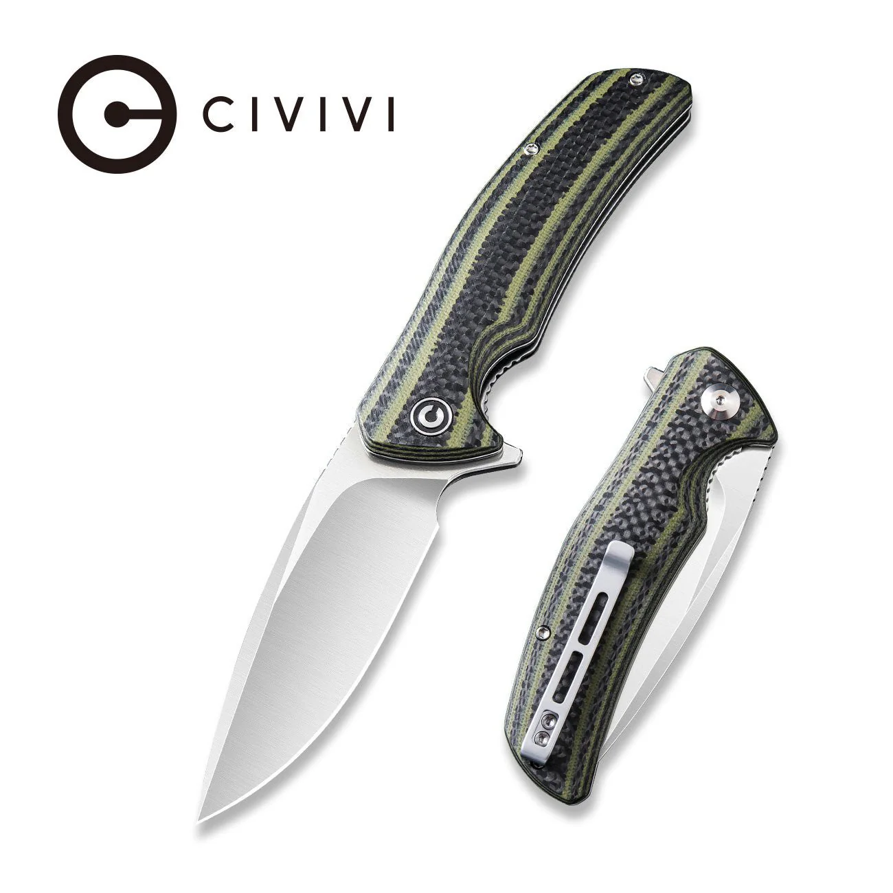 CIVIVI Incite Flipper Knife G10 & Carbon Fiber Handle (3.7'' D2 Blade) C908A