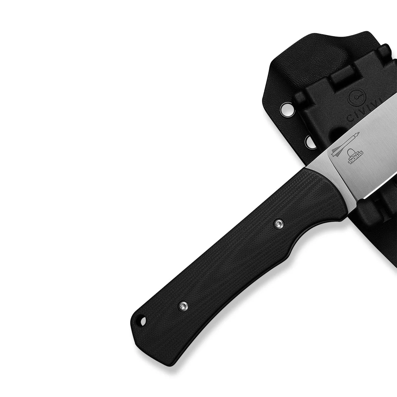 CIVIVI Jencks Fixed Blade Knife Black G10 Handle (3.54" Satin Finished 14C28N Blade) C24051-1, With 1PC Black Lanyard, Black Kydex Sheath & T-Clip - Image 15