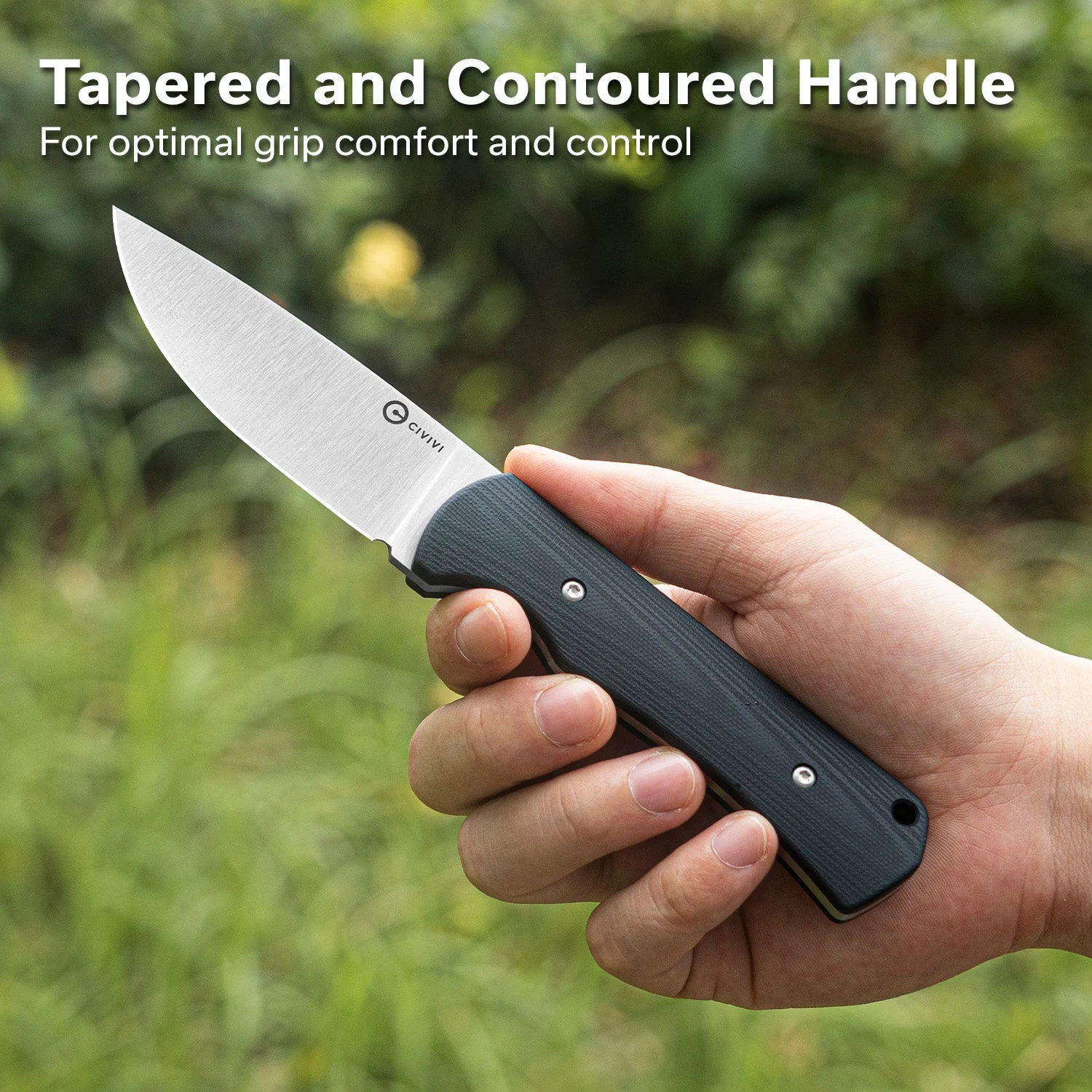 CIVIVI Jencks Fixed Blade Knife Black G10 Handle (3.54" Satin Finished 14C28N Blade) C24051-1, With 1PC Black Lanyard, Black Kydex Sheath & T-Clip - Image 4