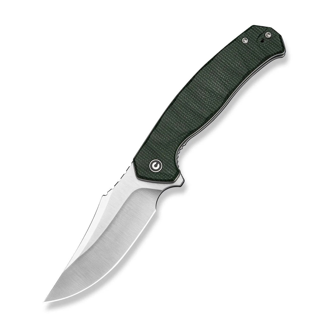 CIVIVI Kilovolt Flipper Knife Green Canvas Micarta Handle (3.49" Satin Finished 14C28N Blade) C24080 Sample2 - Image 3