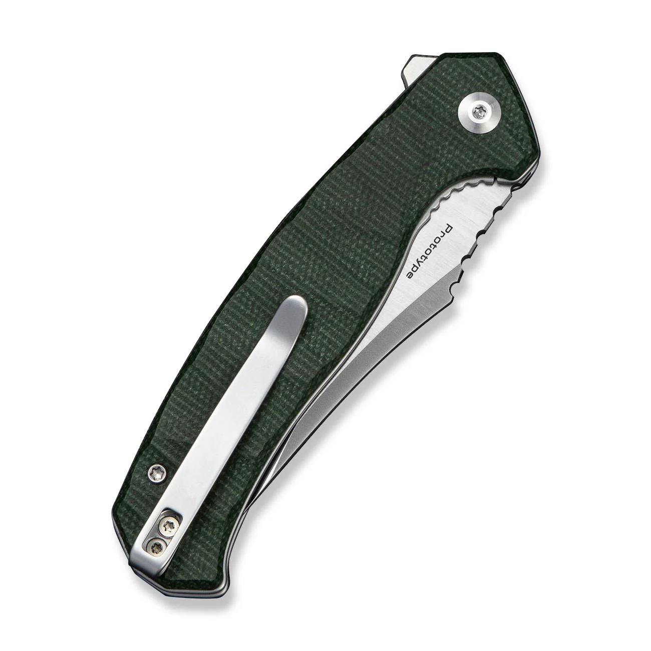 CIVIVI Kilovolt Flipper Knife Green Canvas Micarta Handle (3.49" Satin Finished 14C28N Blade) C24080 Sample2 - Image 4