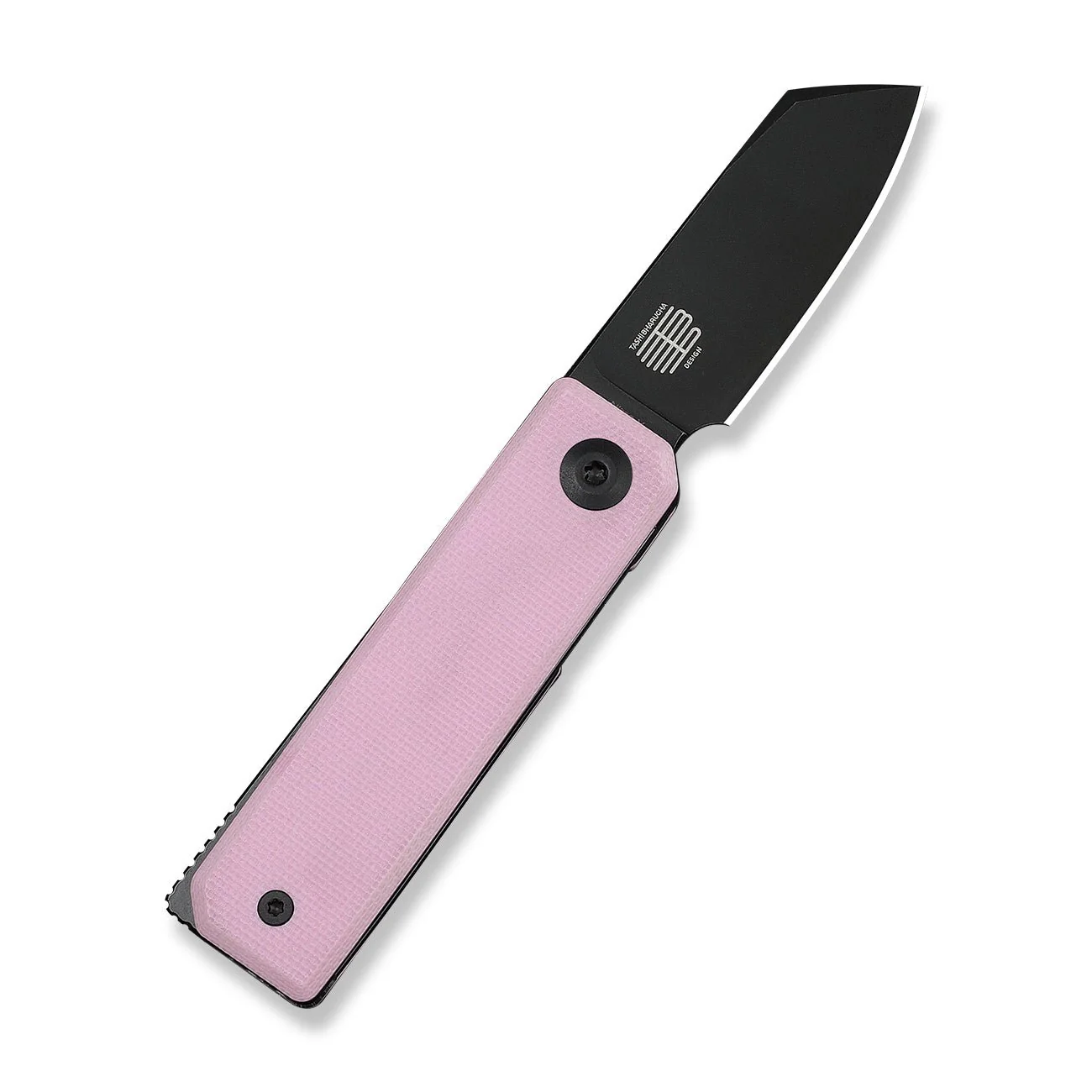 CIVIVI Kukei Front Flipper Knife Powder Pink G10 Handle (2.02" Black Stonewashed Nitro-V Blade) C25036-1, With 1PC Black Leather Sheath - Image 9