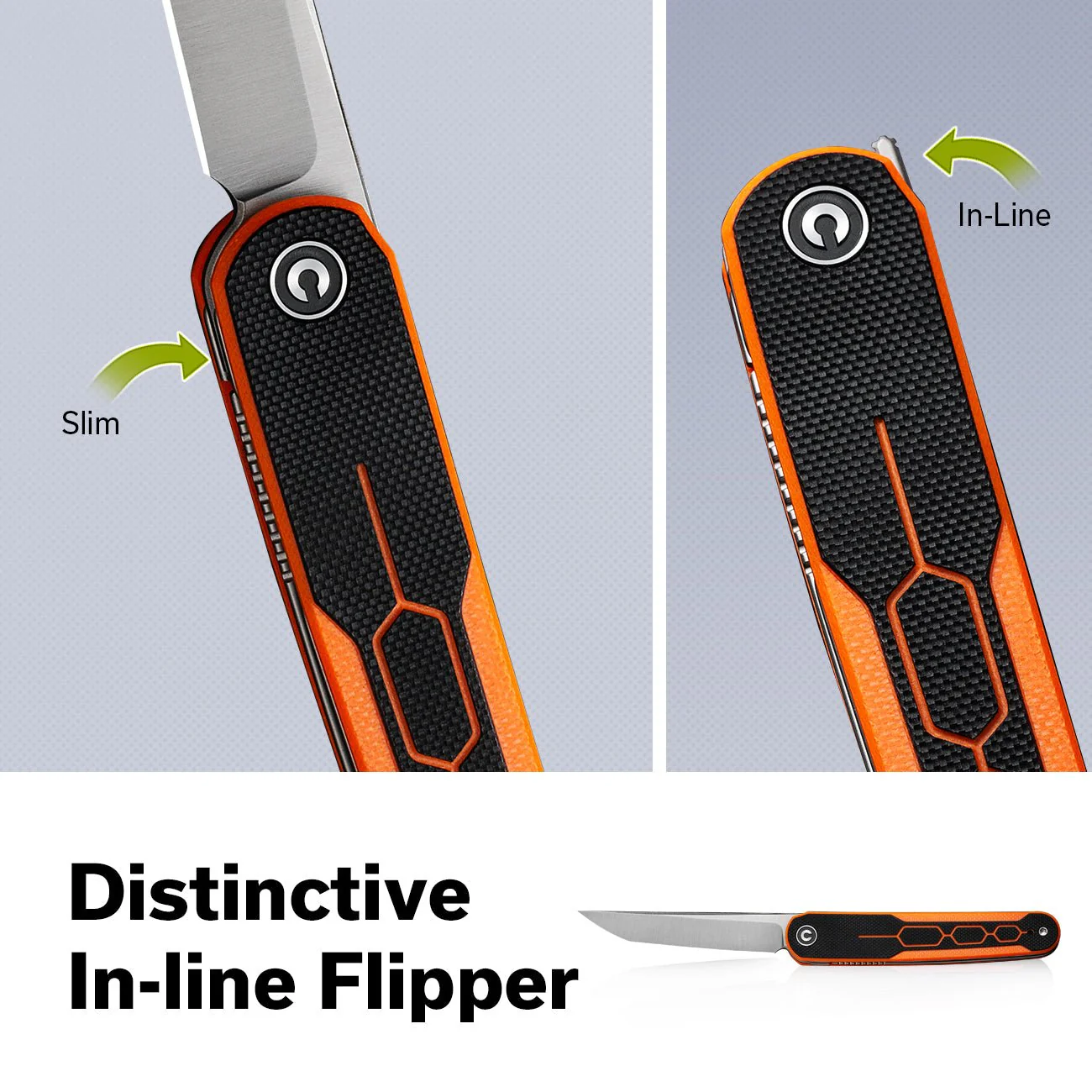 CIVIVI KwaiQ Flipper Knife G10 Handle (2.97" Nitro-V Blade) C23015-2 - Image 3