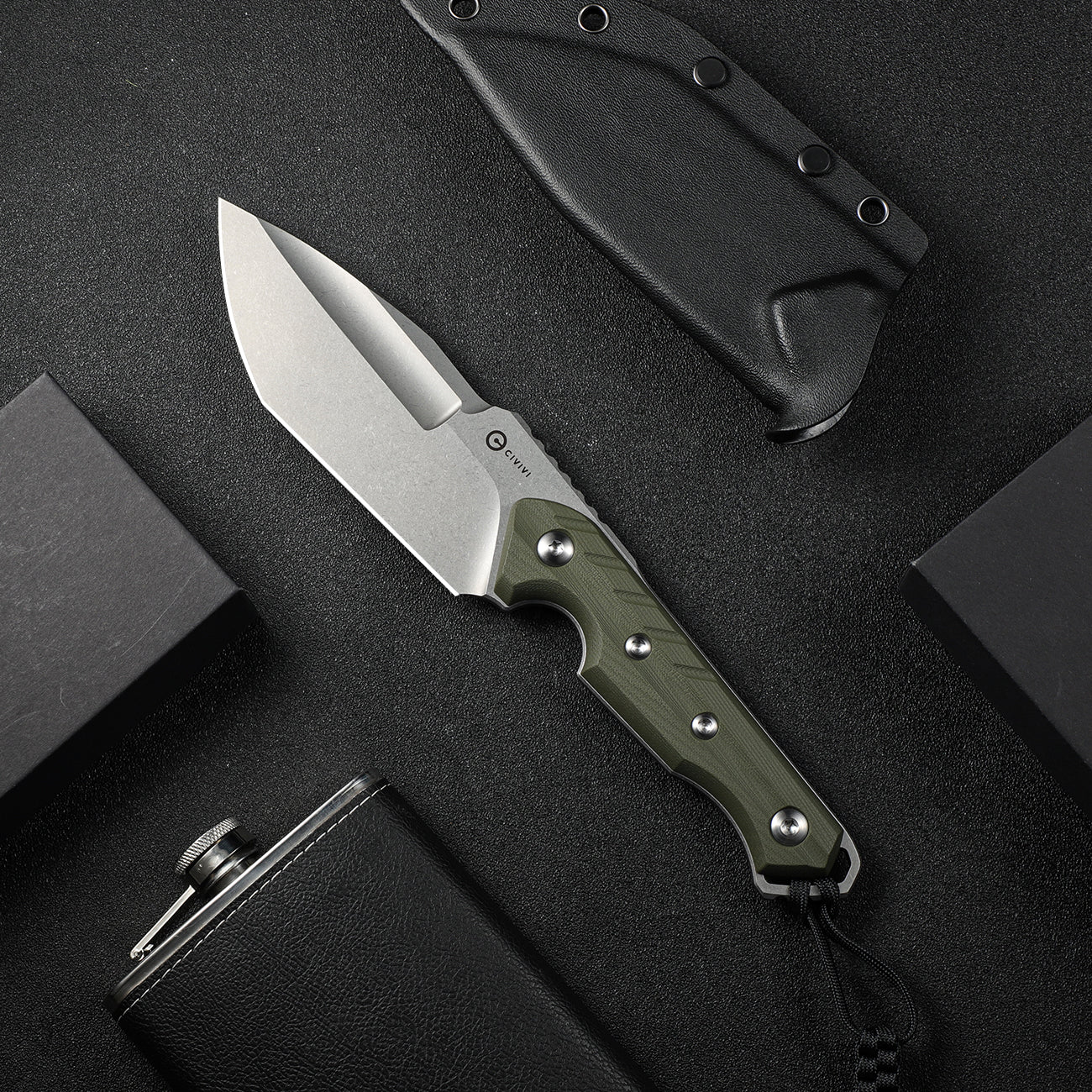 CIVIVI Maxwell Fixed Blade Knife G10 Handle (4.74" D2 Blade) C21040-2 - Image 6