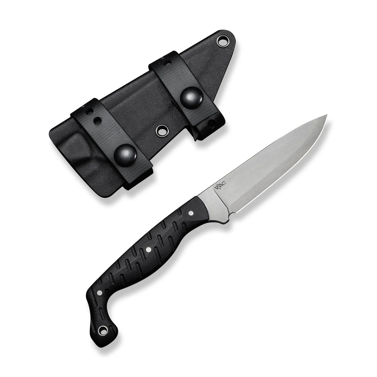 CIVIVI MDRN Hunter Fixed Blade Knife Black G10 Handle (4.12" Stonewashed Nitro-V Blade) C23078-1, With 1PC Black Kydex Sheath & 2PCS Black Straps - Image 6