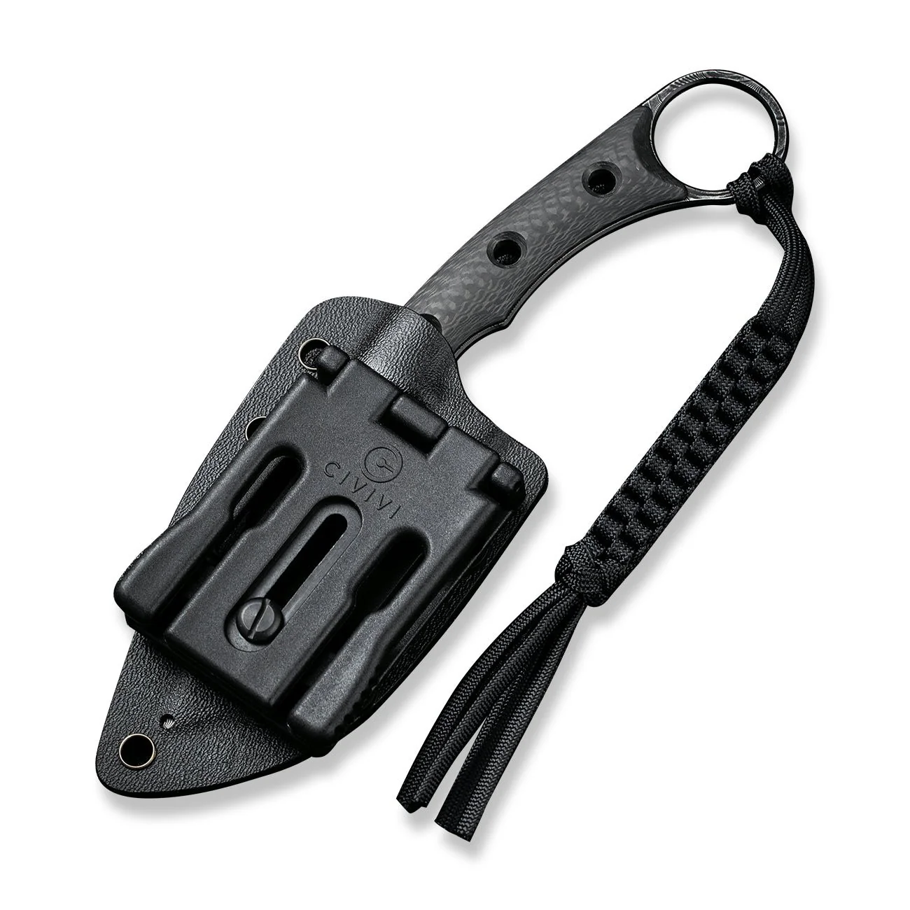 CIVIVI Midwatch Fixed Blade Knife Carbon Fiber Handle (3.39" Damascus Blade) C20059B-DS1 - Image 14