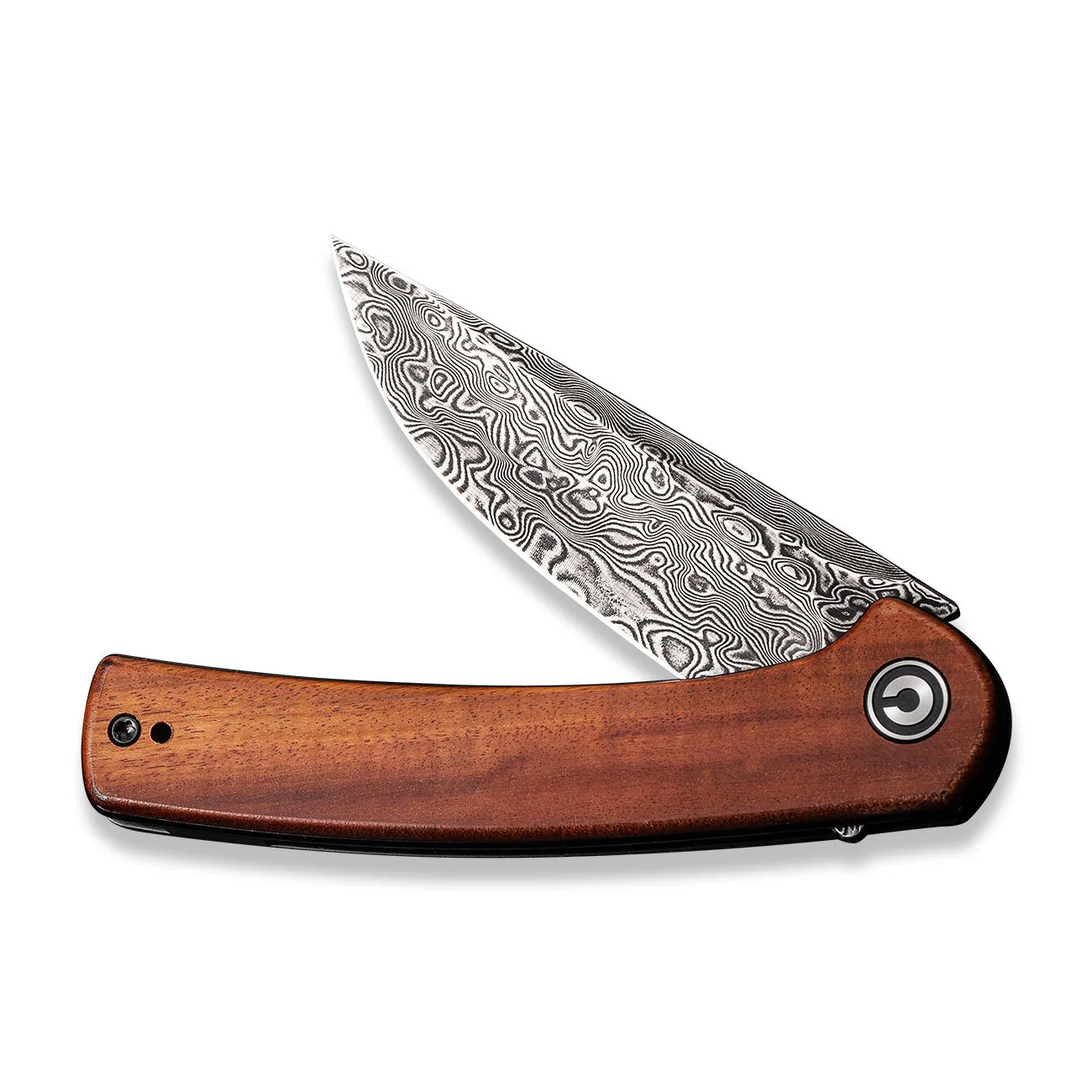CIVIVI Mini Asticus Flipper Knife Wood Handle (3.25" Damascus Blade) C19026B-DS2 - Image 4