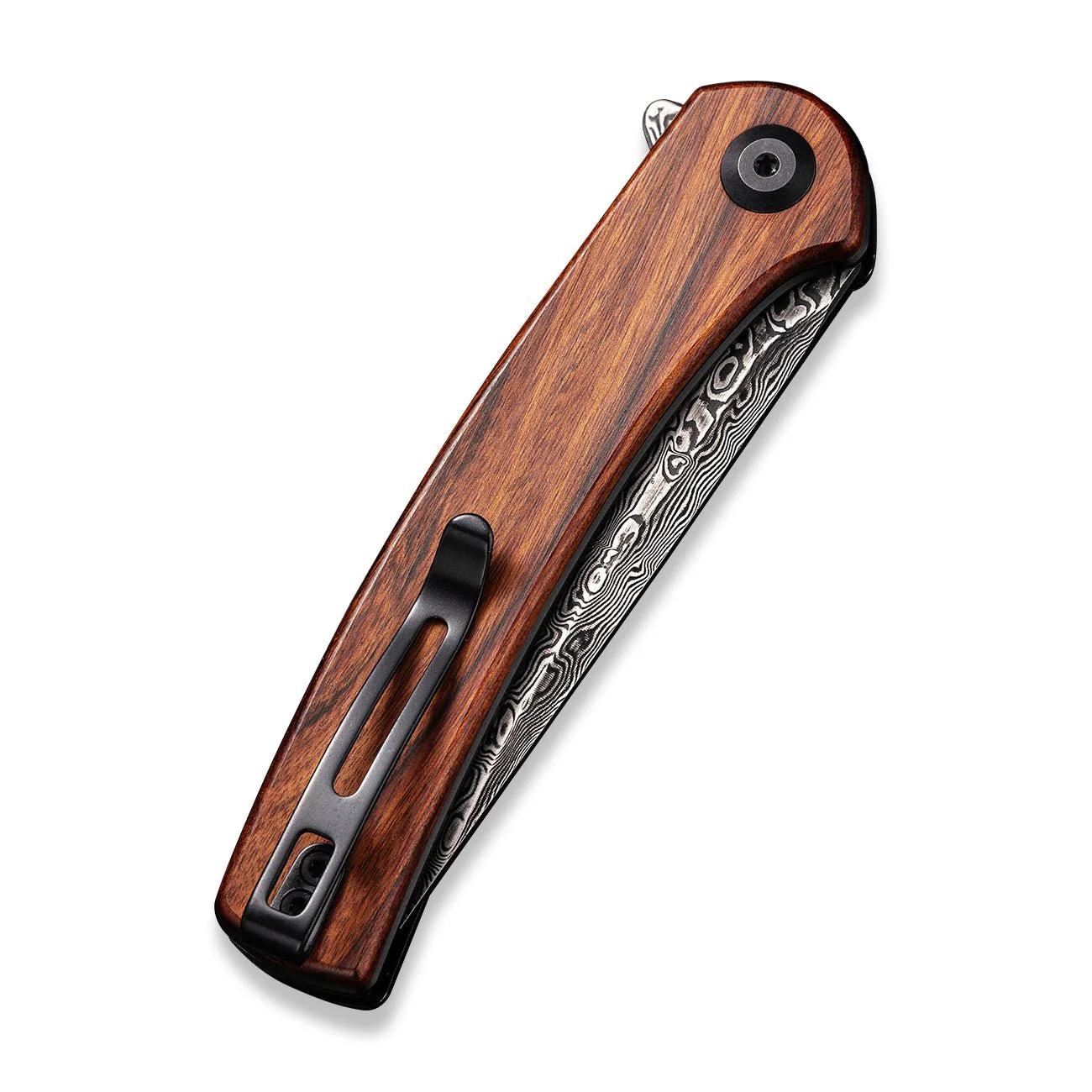 CIVIVI Mini Asticus Flipper Knife Wood Handle (3.25" Damascus Blade) C19026B-DS2 - Image 6