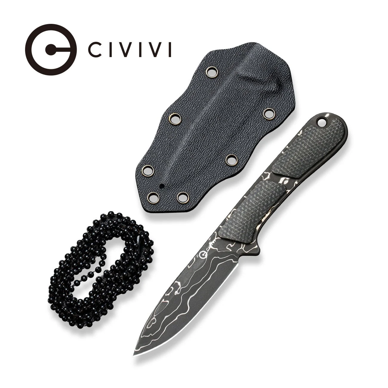 CIVIVI Mini Elementum Fixed Blade Knife Micarta Handle (2.24" Damascus Blade) C23010-DS1 - Image 14