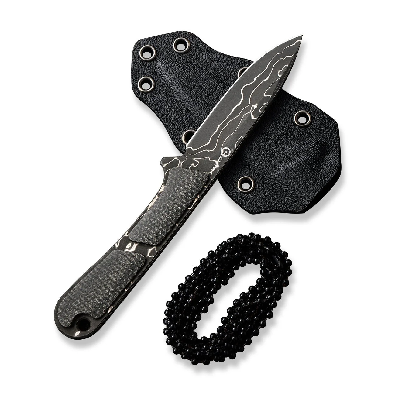 CIVIVI Mini Elementum Fixed Blade Knife Micarta Handle (2.24" Damascus Blade) C23010-DS1 - Image 9