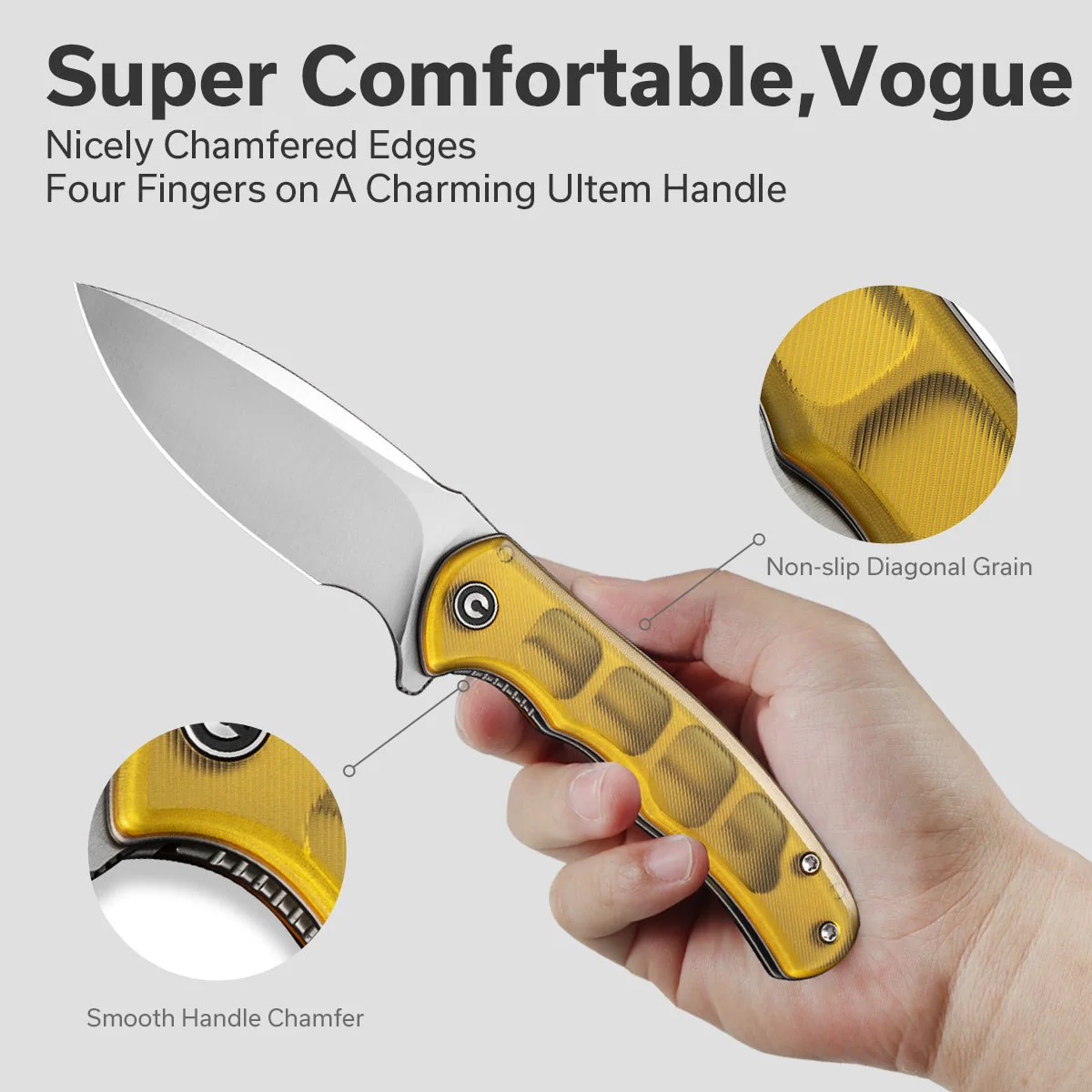 CIVIVI Mini Praxis Flipper Knife Ultem Handle (2.98" D2 Blade) C18026C-4 - Image 5