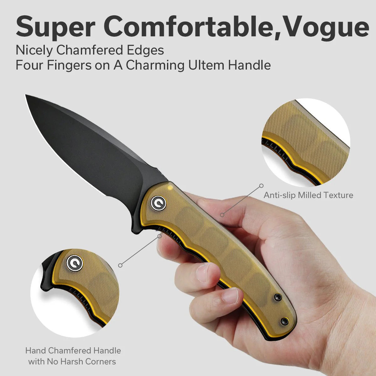 CIVIVI Mini Praxis Flipper Knife Ultem Handle (2.98" D2 Blade) C18026C-5 - Image 4