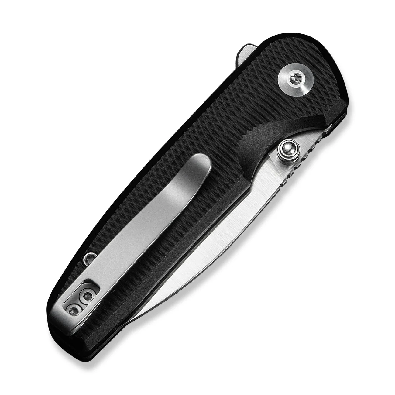 CIVIVI Mini Shakan Flipper & Thumb Stud & Button Lock Knife Ripple Patterned Black Aluminum Handle (2.48" Satin Finished Nitro-V Blade) C20052F-1 - Image 13