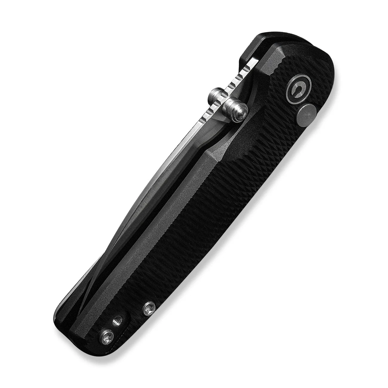 CIVIVI Mini Shakan Flipper & Thumb Stud & Button Lock Knife Ripple Patterned Black Aluminum Handle (2.48" Satin Finished Nitro-V Blade) C20052F-1 - Image 14