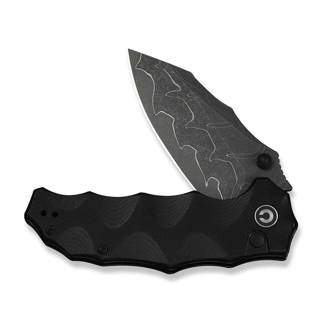 CIVIVI Natterjack Thumb Stud & Button Lock Knife G10 Handle (3.19" Damascus Blade) C24028-DS1 - Image 11