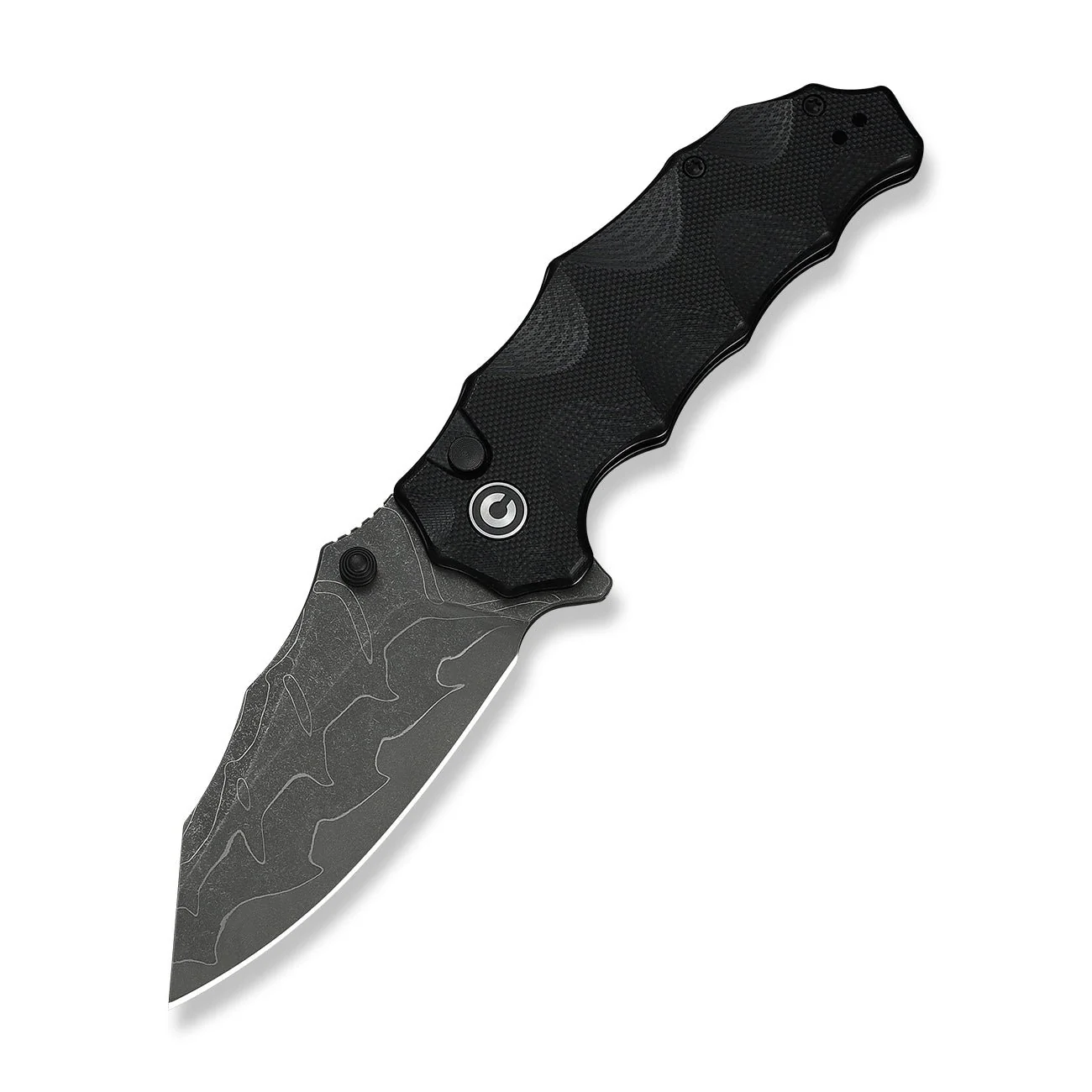 CIVIVI Natterjack Thumb Stud & Button Lock Knife G10 Handle (3.19" Damascus Blade) C24028-DS1 - Image 9