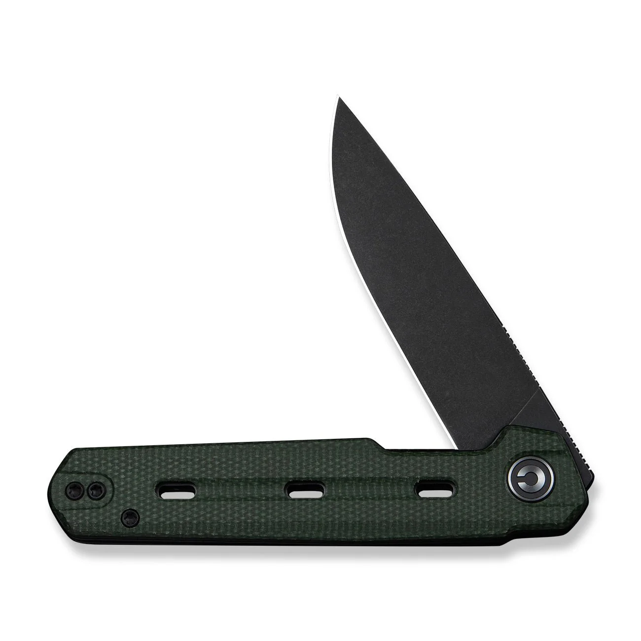 CIVIVI Navo Flipper Knife Green Canvas Micarta Handle (3.25" Black Stonewashed Nitro-V Blade) C25015A-2 - Image 11