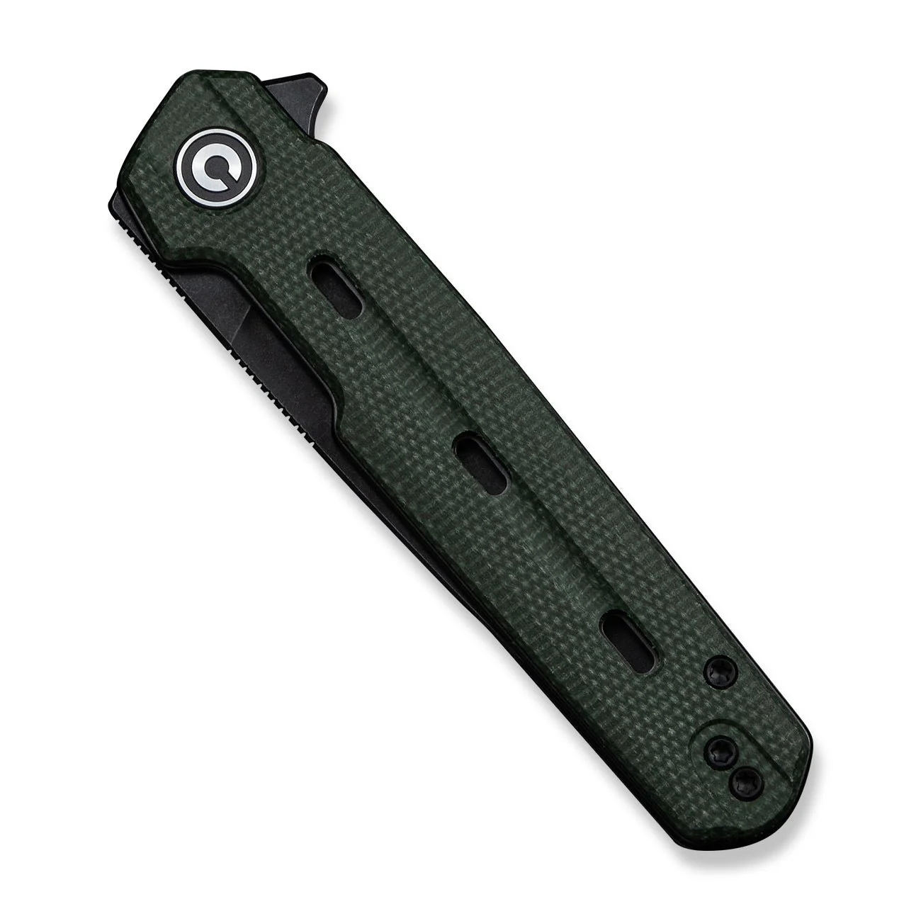 CIVIVI Navo Flipper Knife Green Canvas Micarta Handle (3.25" Black Stonewashed Nitro-V Blade) C25015A-2 - Image 12