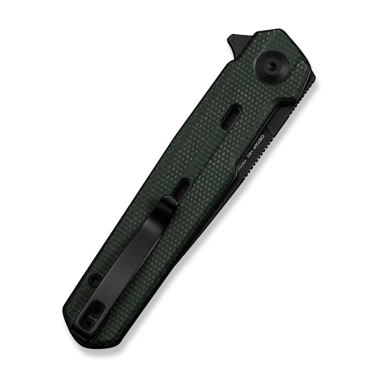 CIVIVI Navo Flipper Knife Green Canvas Micarta Handle (3.25" Black Stonewashed Nitro-V Blade) C25015A-2 - Image 13
