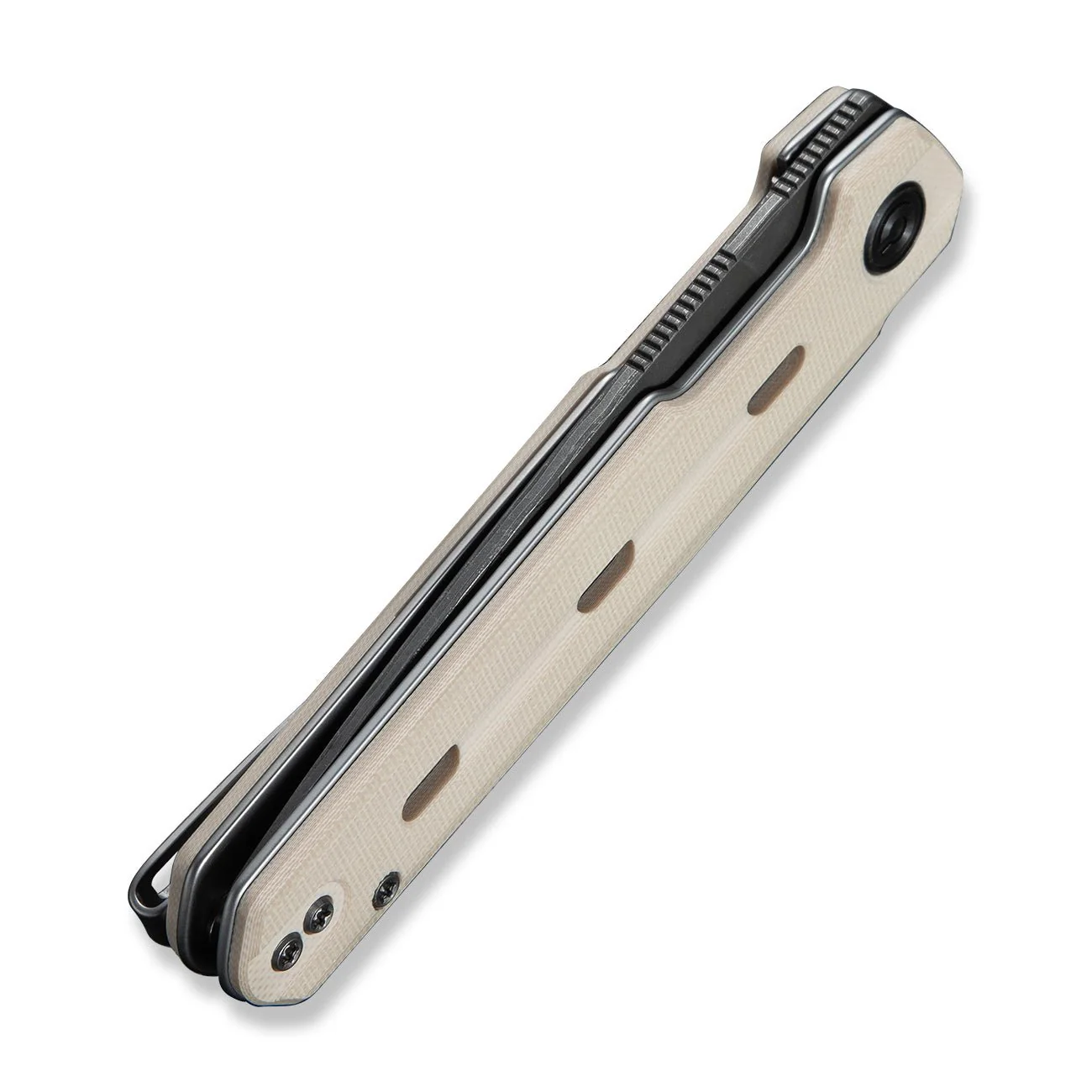 CIVIVI Navo Flipper Knife Ivory G10 Handle (3.25" Damascus Blade) C25015A-DS1 - Image 14
