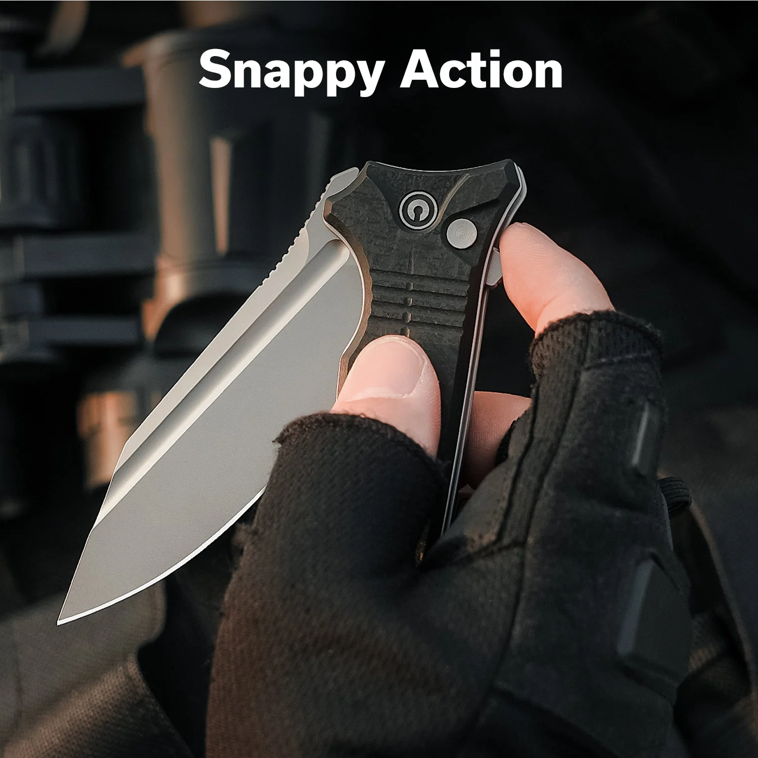 CIVIVI Neurohaptic Flipper & Button Lock Knife G10 Handle (3.74" Nitro-V Blade) C23080-2 - Image 2
