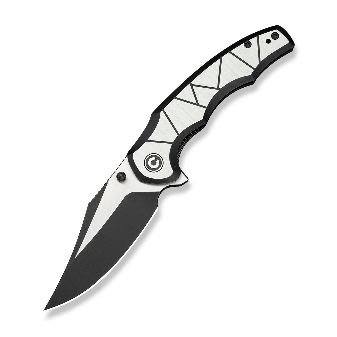 CIVIVI Nithyra Flipper & Thumb Stud Knife Black & Gray Aluminum Handle (3.27" Black Stonewashed 14C28N Blade) C25051 Sample1 - Image 3