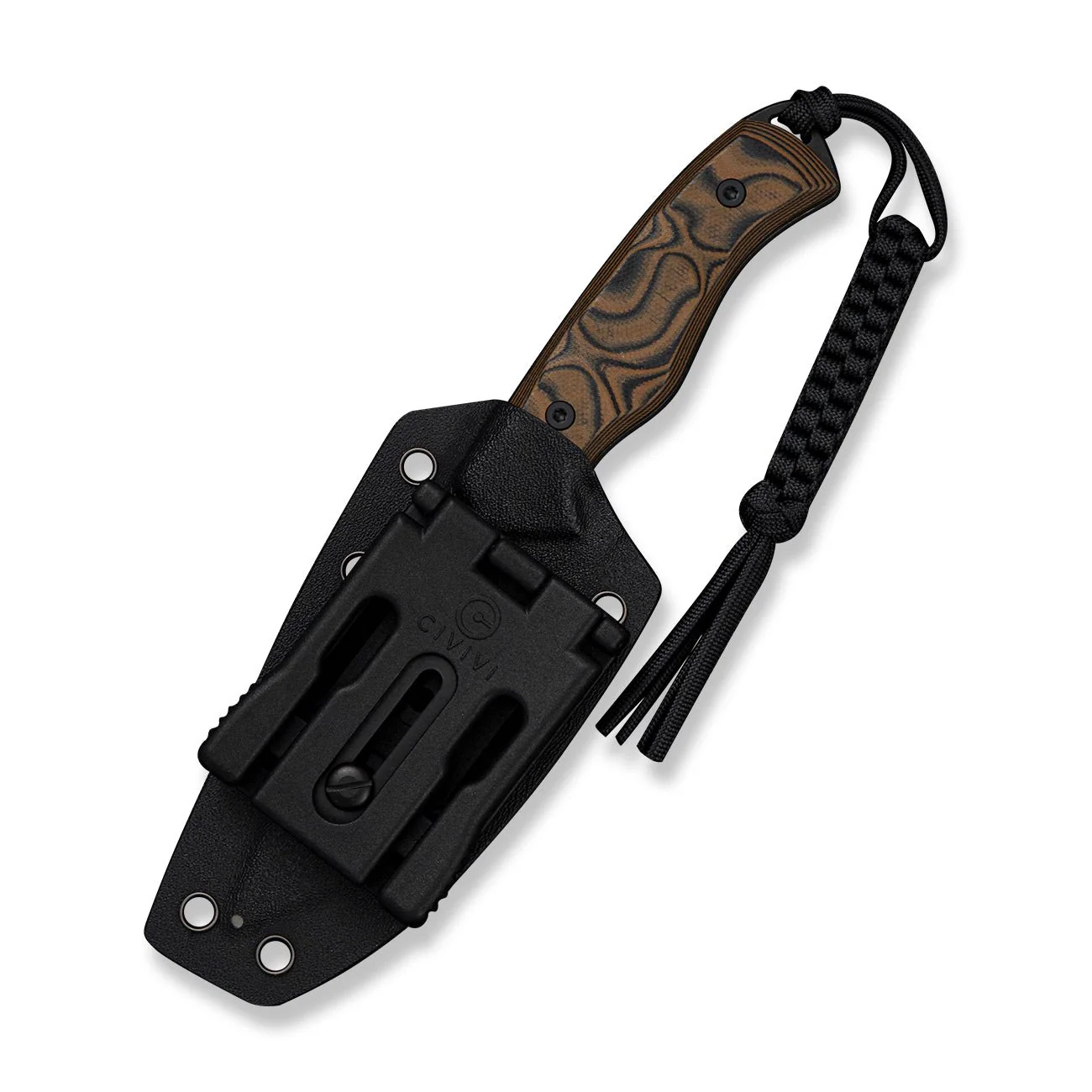 CIVIVI Nivren Fixed Blade Knife Black & Brown G10 Handle (3.75" Black Stonewashed 14C28N Blade) C25103 Sample1 - Image 3