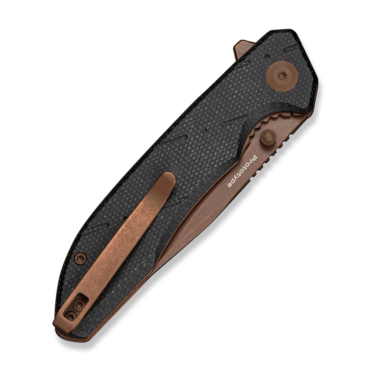 CIVIVI Norsent Flipper & Thumb Stud Knife Black Canvas Micarta Handle (3.36" Dark Brown Stonewashed 14C28N Blade) C25044 Sample2 - Image 4
